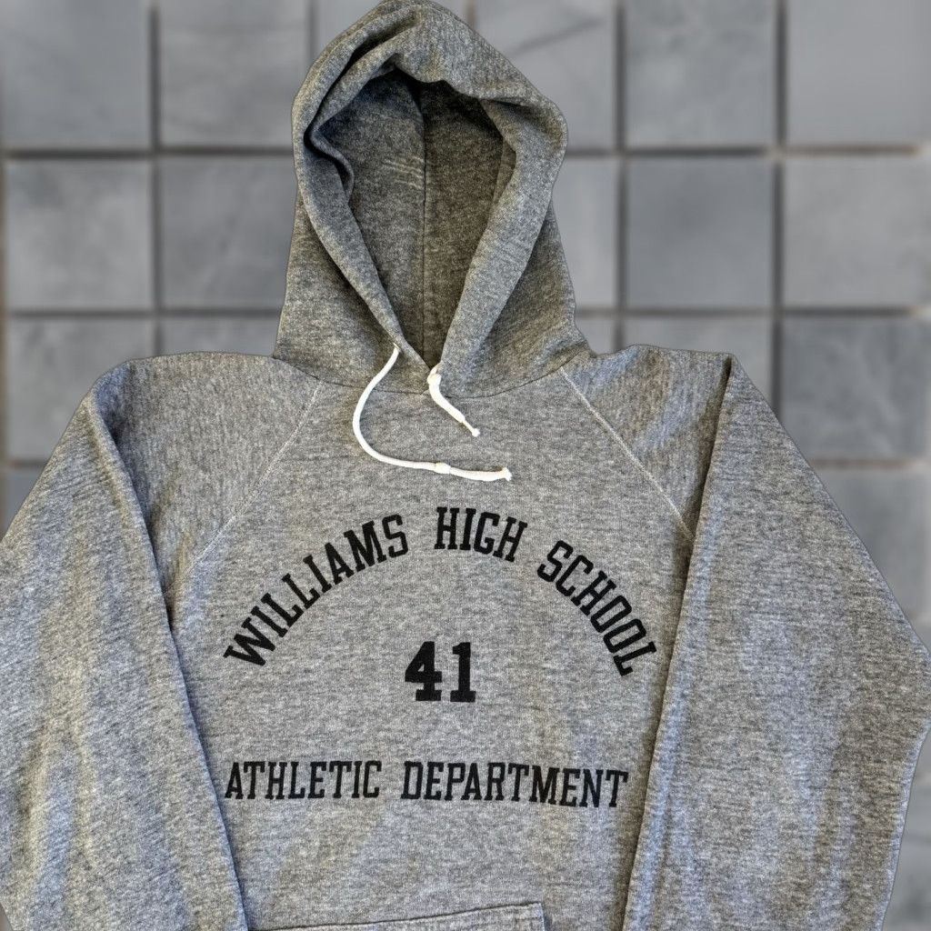 Vintage Discus Hoodie Sweatshirt Tri Blend Usa Gray Gussets Williams Burlington North Caroli T-Shirts | PodTeesHub.com