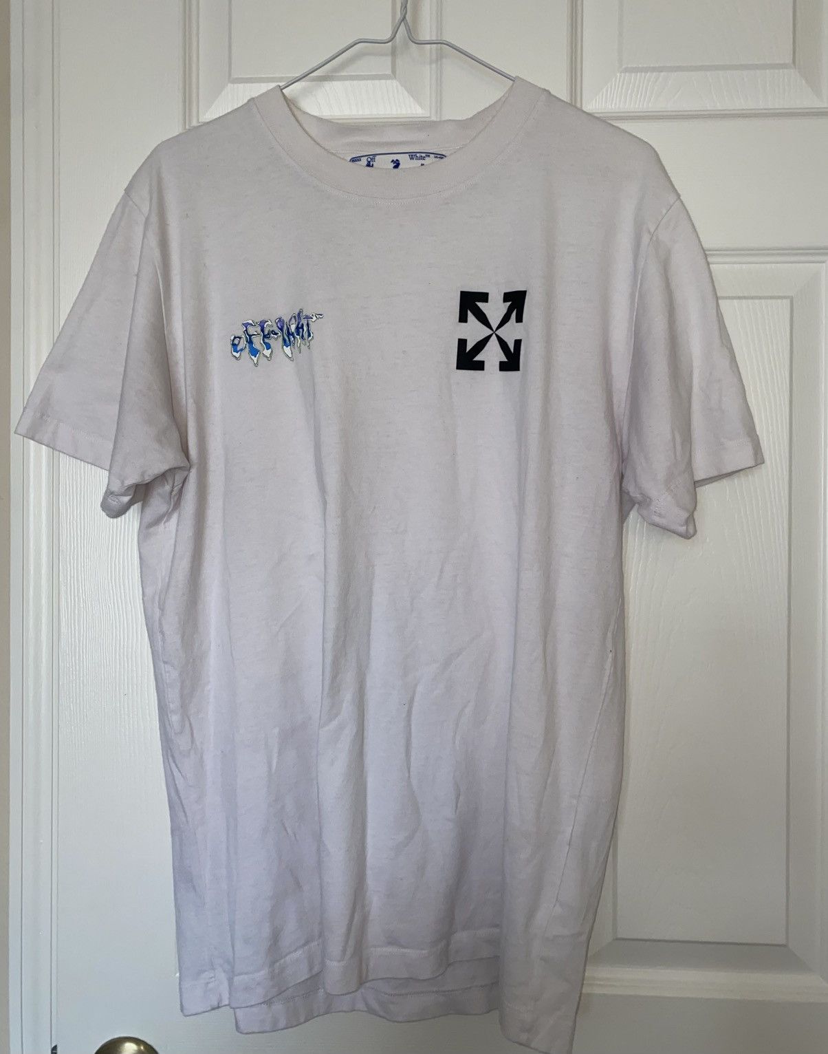 White Off White 90s Liquid T Shirt Size Medium Hoodie, Sweatshirt | PodTeesHub.com