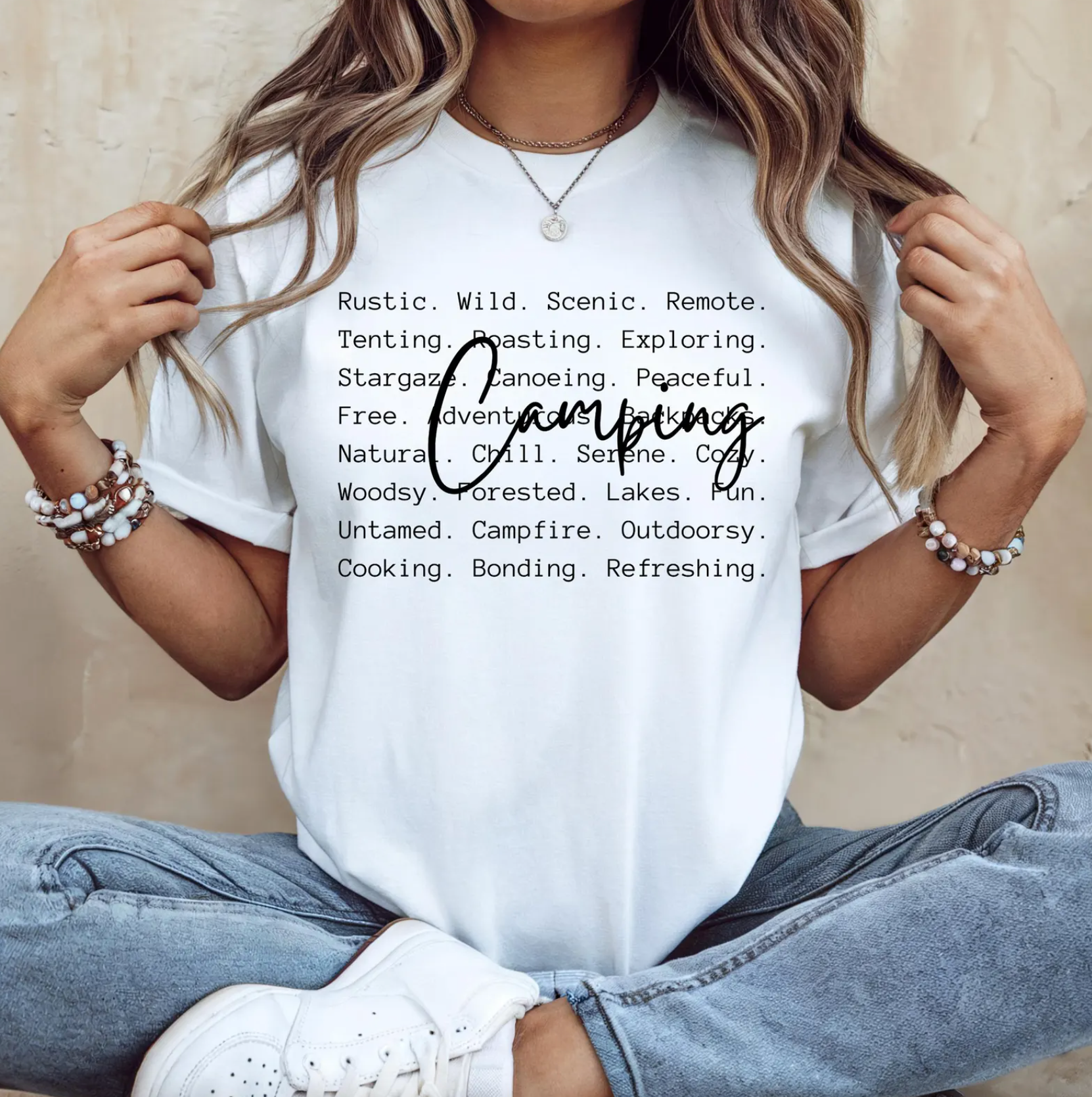 Camping Words Tee Hoodie, Sweatshirt | PodTeesHub.com