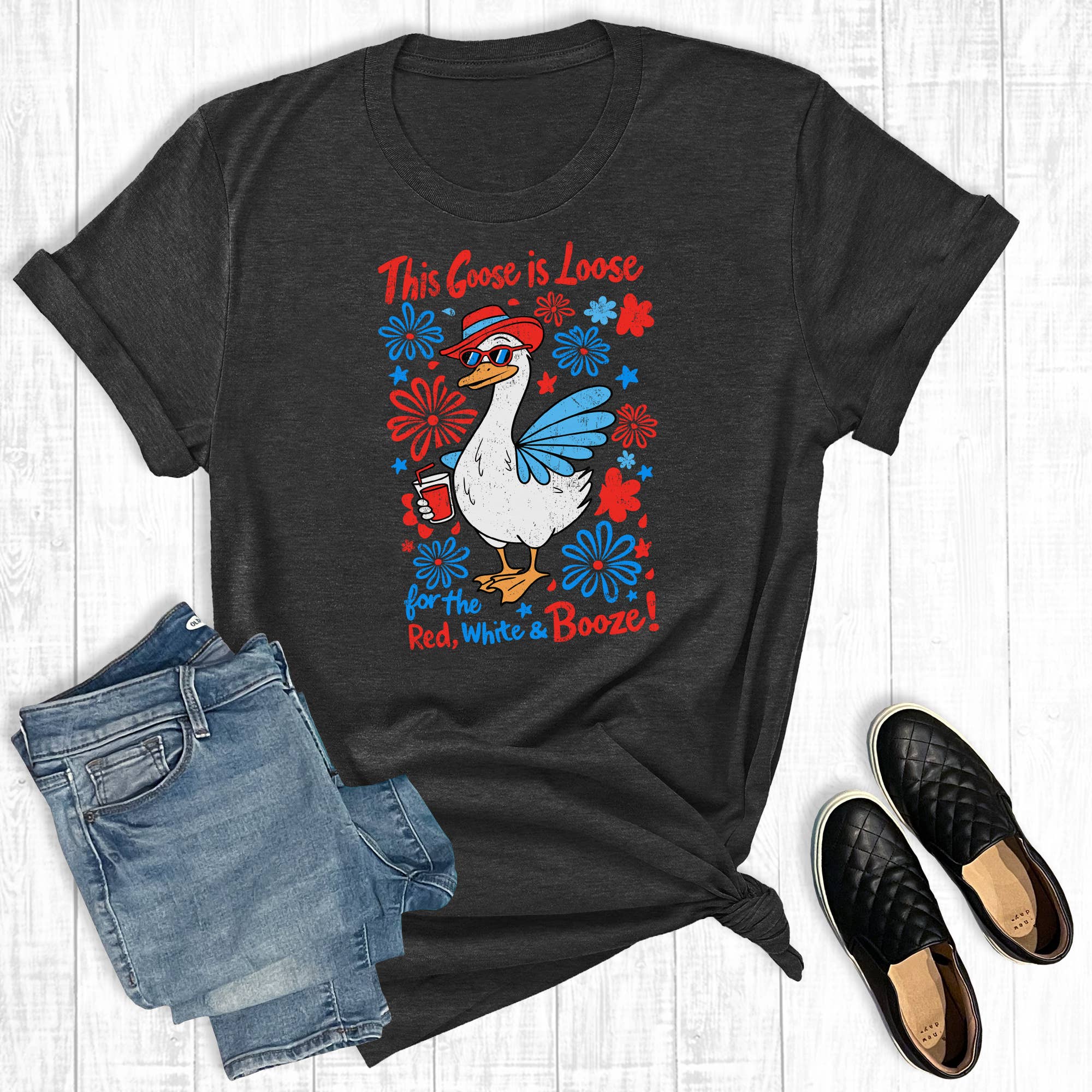 4th of July the Goose Is Loose Graphic Tee Hoodie, Sweatshirt | PodTeesHub.com