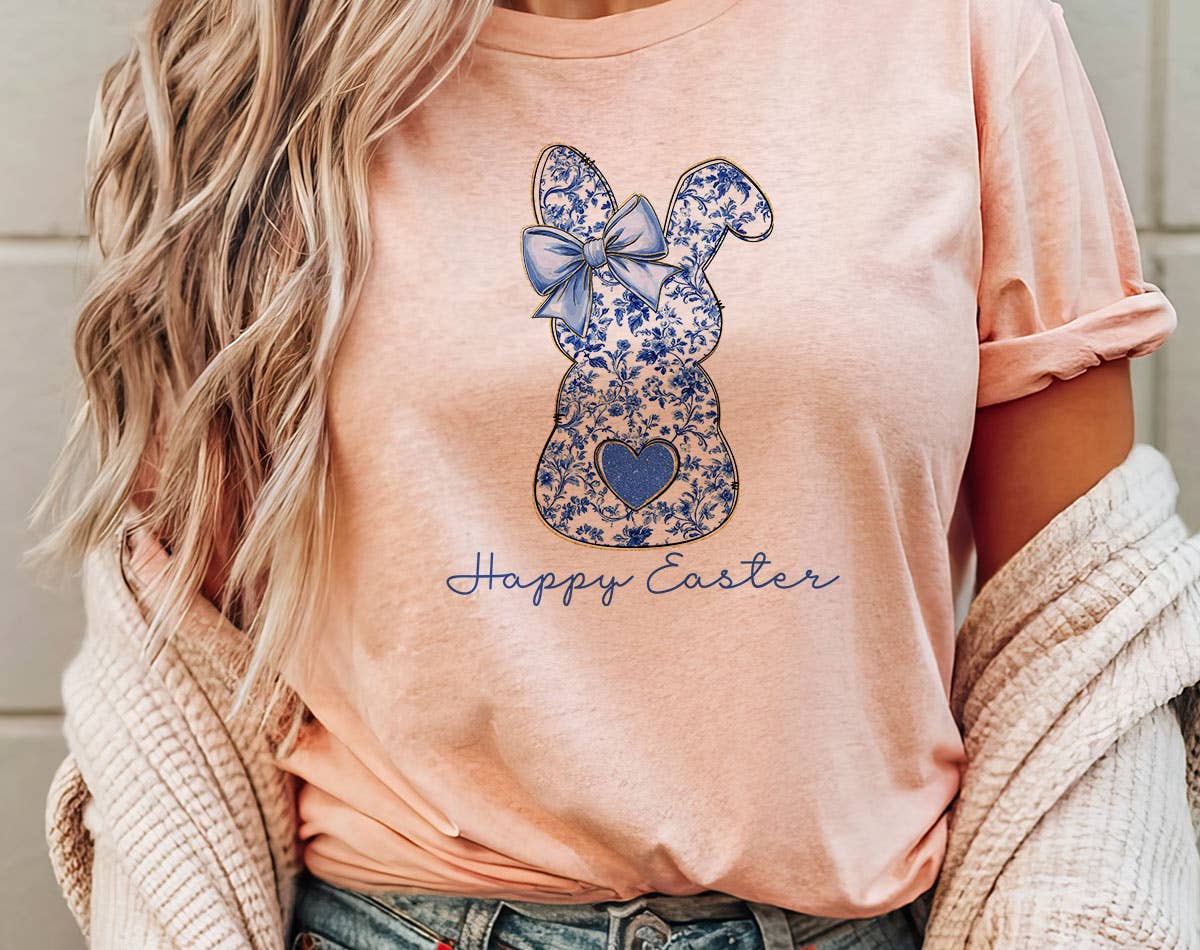 Happy Easter Blue Bunny -  Easter Bunny T-Shirt Hoodie, Sweatshirt | PodTeesHub.com