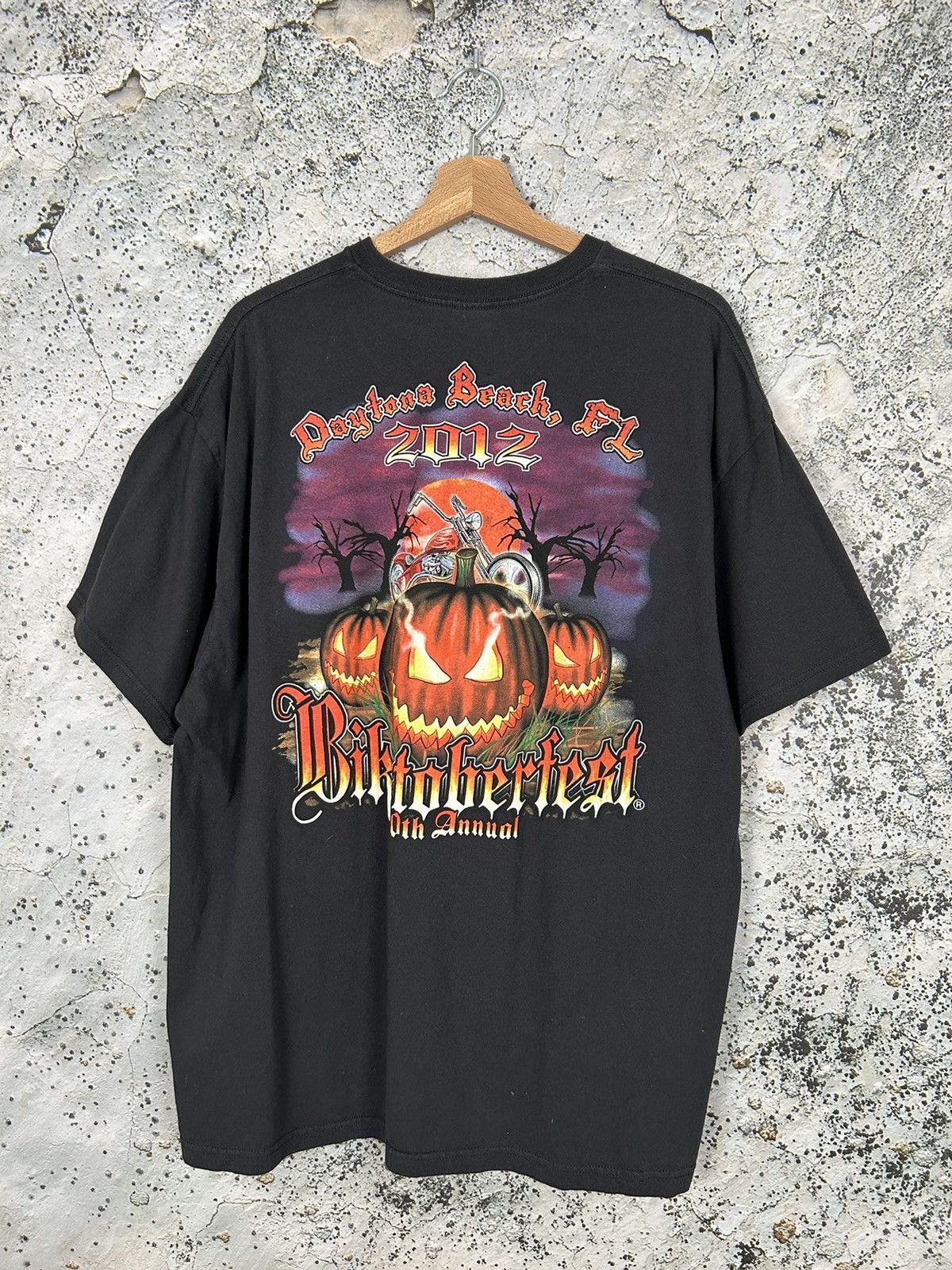 Vintage Biktoberfest Daytona Beach Harley Pumpkin Horror Tee Hoodie, Sweatshirt | PodTeesHub.com