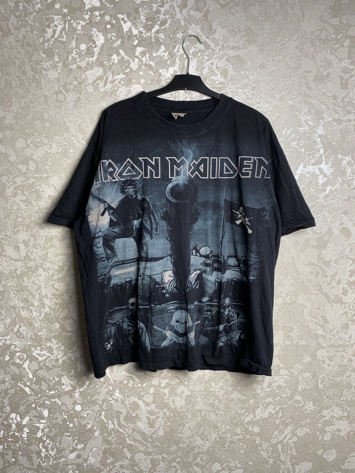 Iron Maiden X Vintage Vintage Over Print Iron Maiden A Matter Of Life And Death T-Shirts, Hoodie, Sweatshirt | PodTeesHub.com