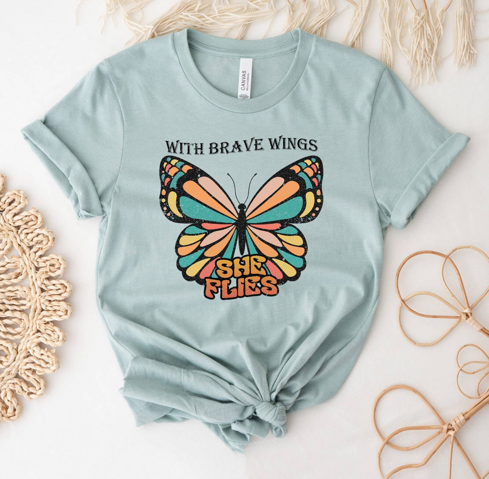 With Brave Wings She Flies T-Shirt Hoodie, Sweatshirt | PodTeesHub.com