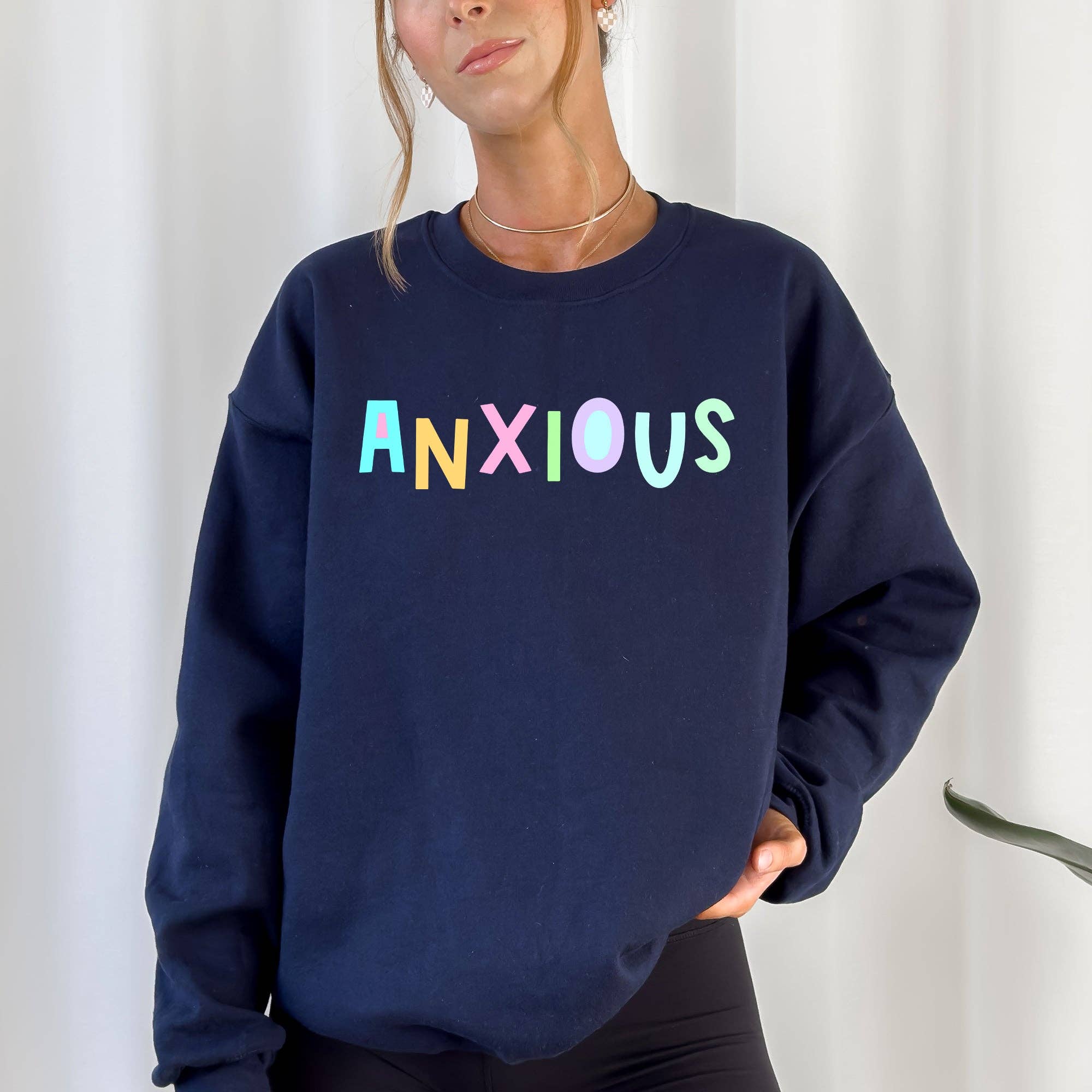 Anxious Positivity Sarcastic Mental Health Pastel Sweatshirt T-Shirts, Hoodie | PodTeesHub.com