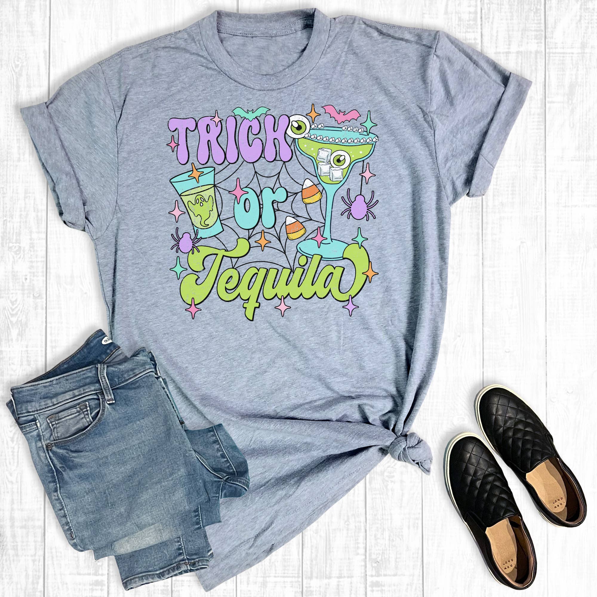 Halloween Trick or Tequila Graphic Tee Hoodie, Sweatshirt | PodTeesHub.com