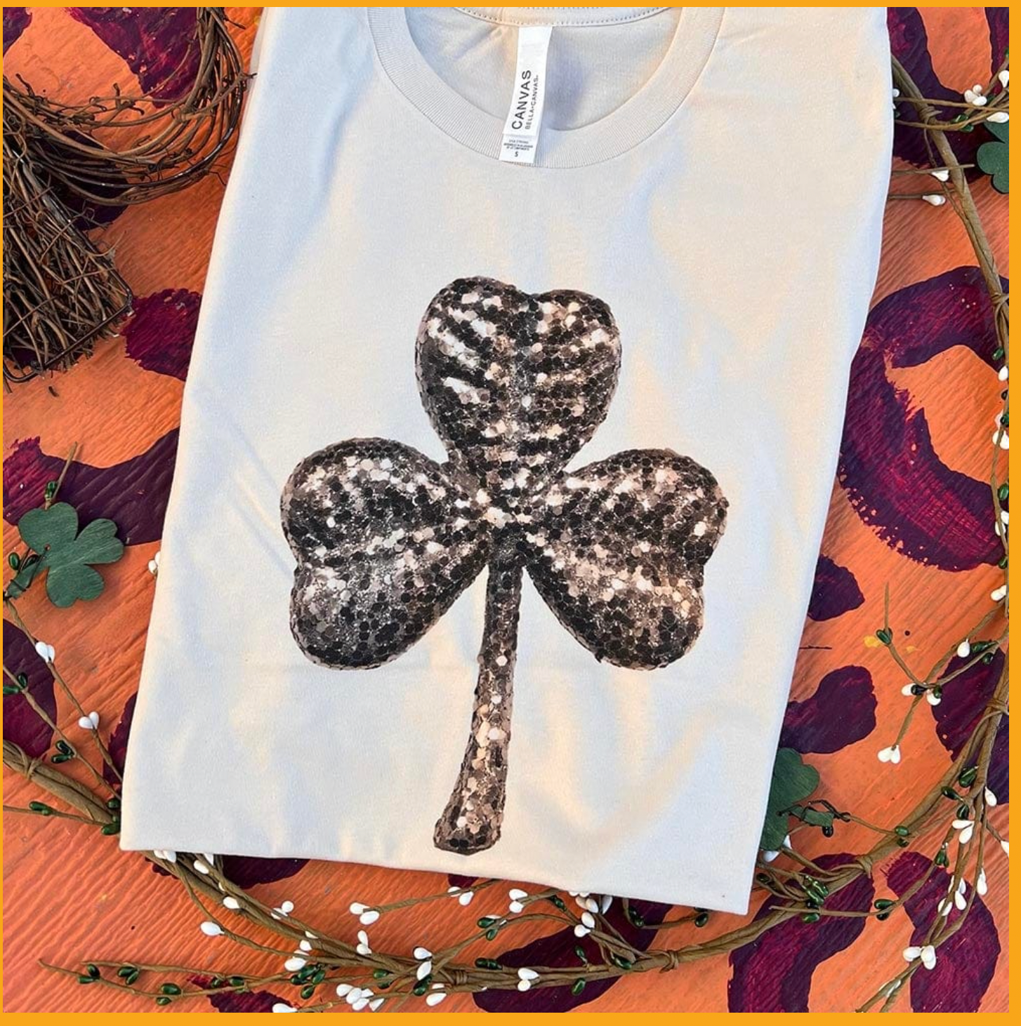 Glitter Clover Saint Patty's Tee - Cream Hoodie, Sweatshirt | PodTeesHub.com