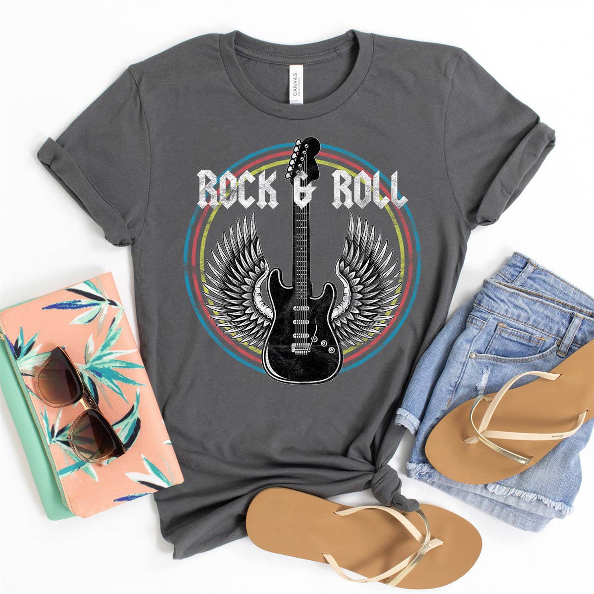 Rock & Roll Guitar T-Shirt - Music Lover Tee - Rock and Roll Hoodie, Sweatshirt | PodTeesHub.com