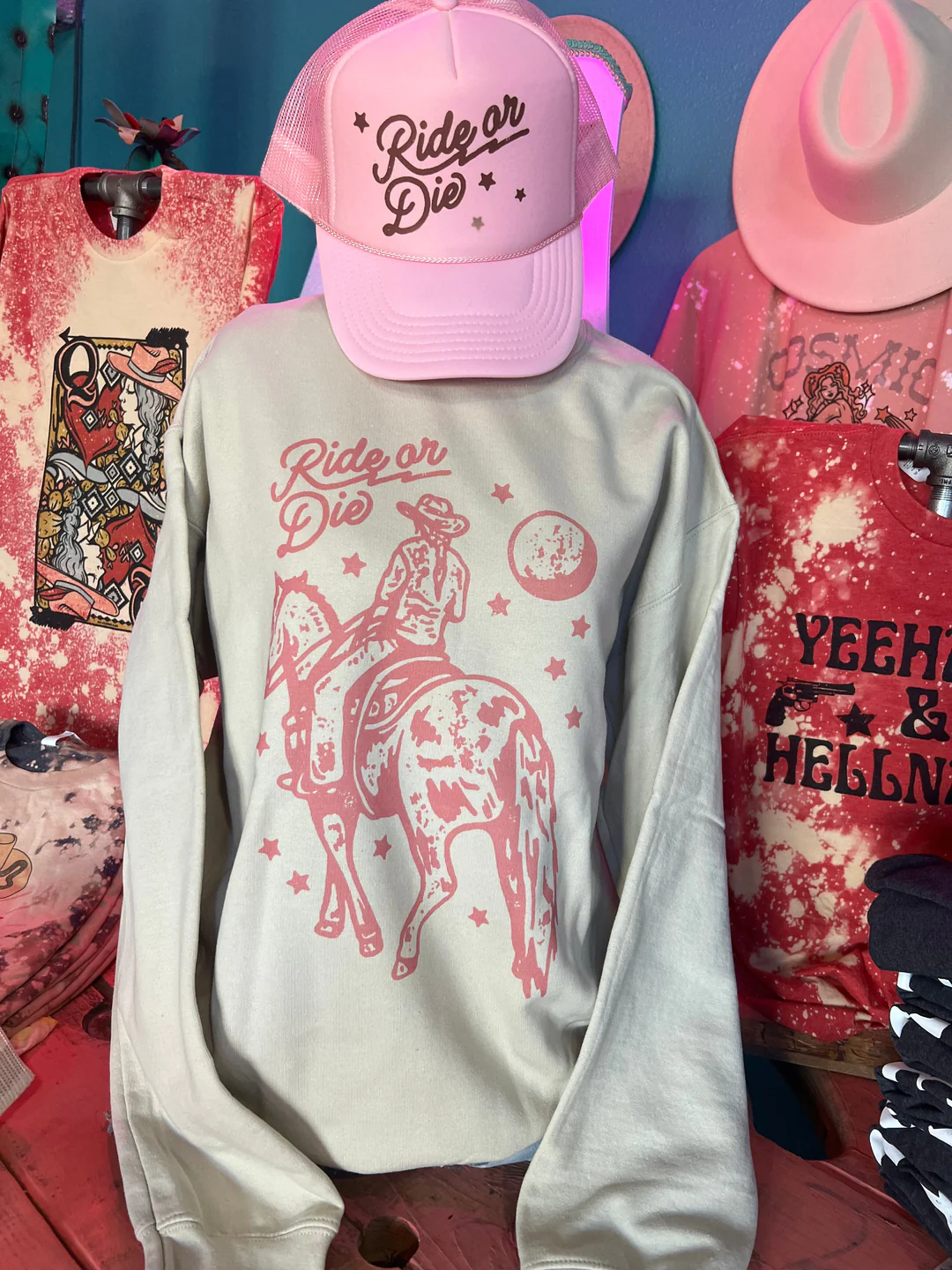 Ride or Die - Cream Sweatshirt or Tee Hoodie | PodTeesHub.com