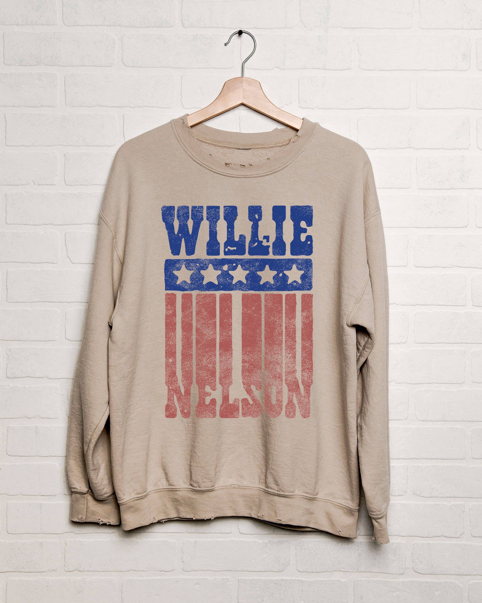 Willie Nelson Stars Sand Thrifted Graphic Sweatshirt T-Shirts, Hoodie | PodTeesHub.com