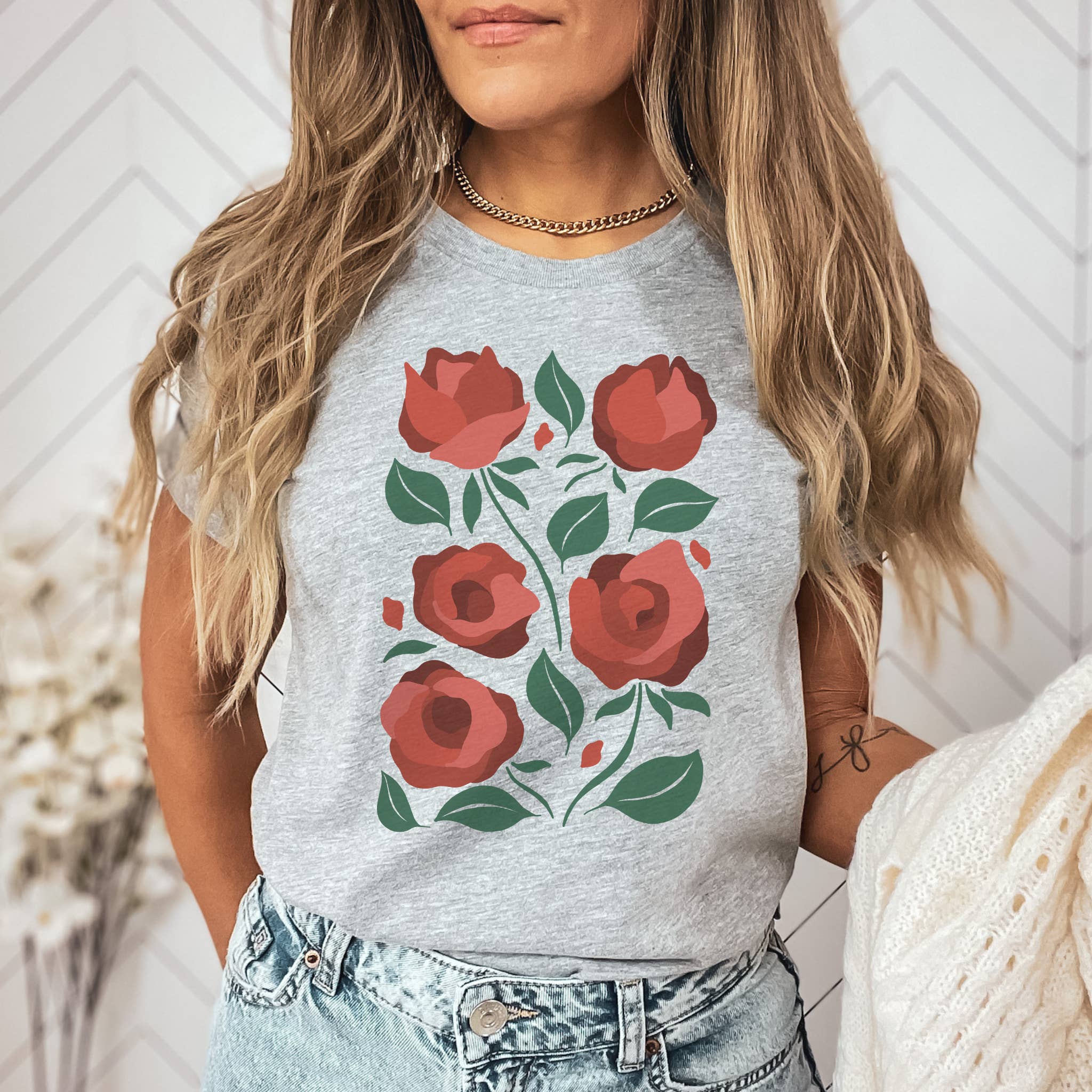 Garden Rose Tee | Floral | Sizes XS-2XL Hoodie, Sweatshirt | PodTeesHub.com