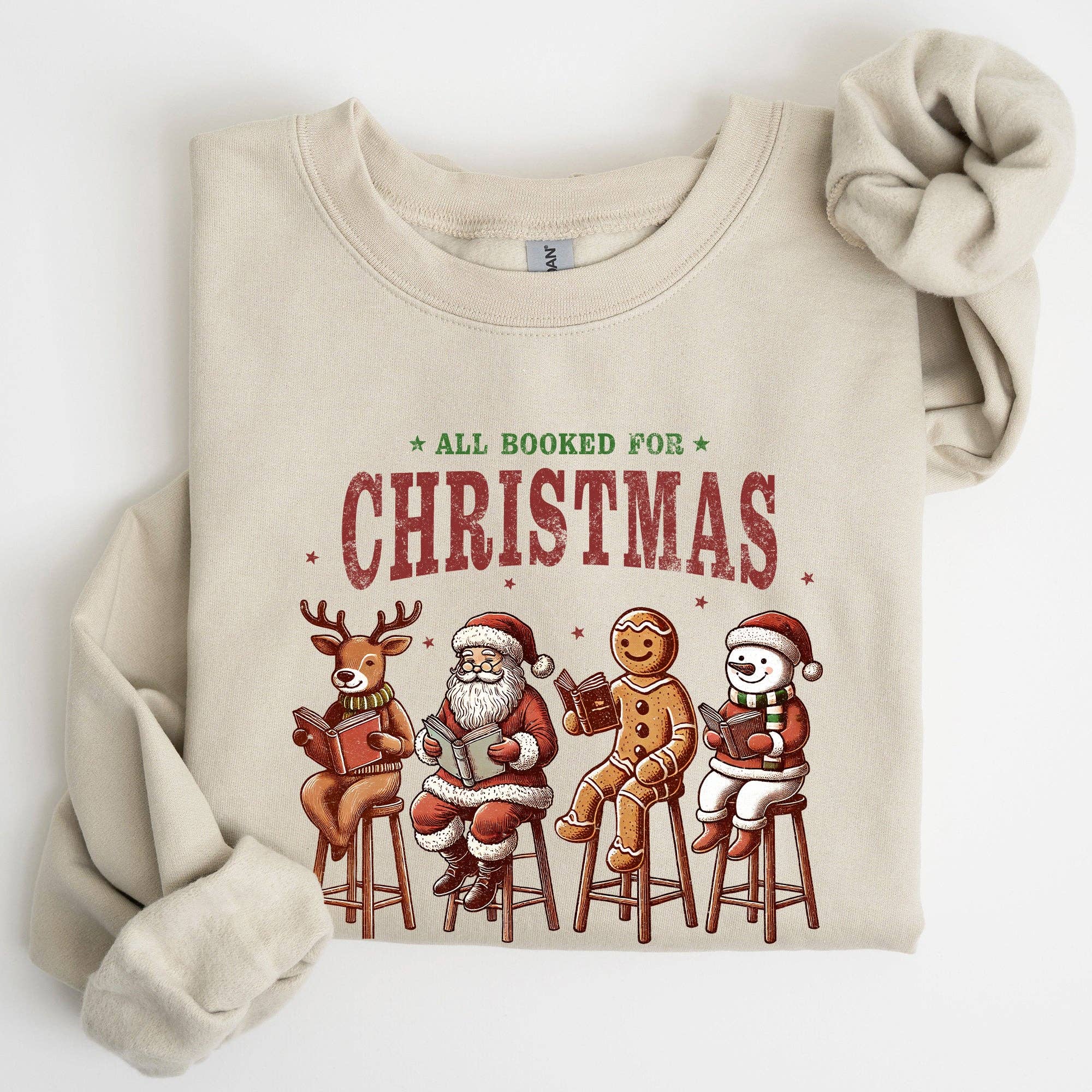 All Booked For Christmas, Reindeer, Teacher Books Sweatshirt T-Shirts, Hoodie | PodTeesHub.com