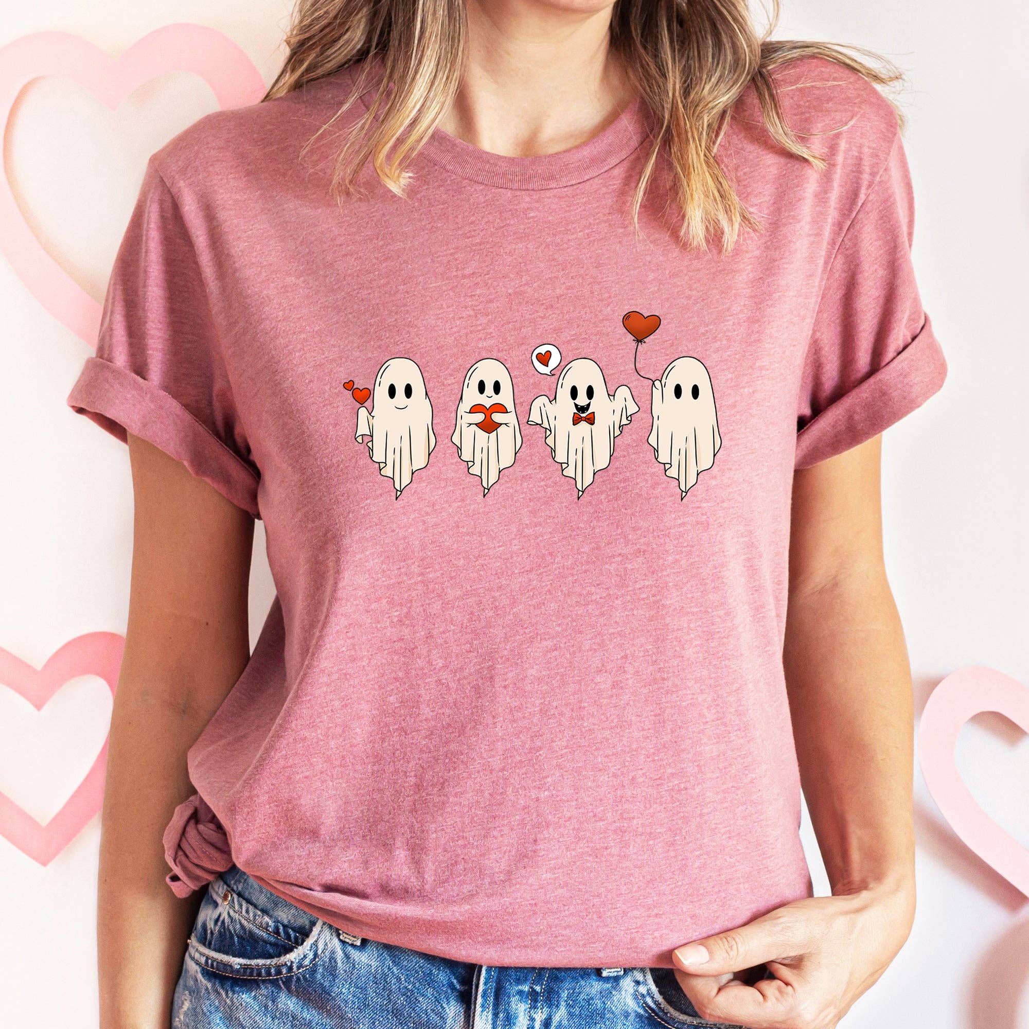 Valentine Ghosts, Love, Super Soft Tshirt, Valentine's Day Hoodie, Sweatshirt | PodTeesHub.com