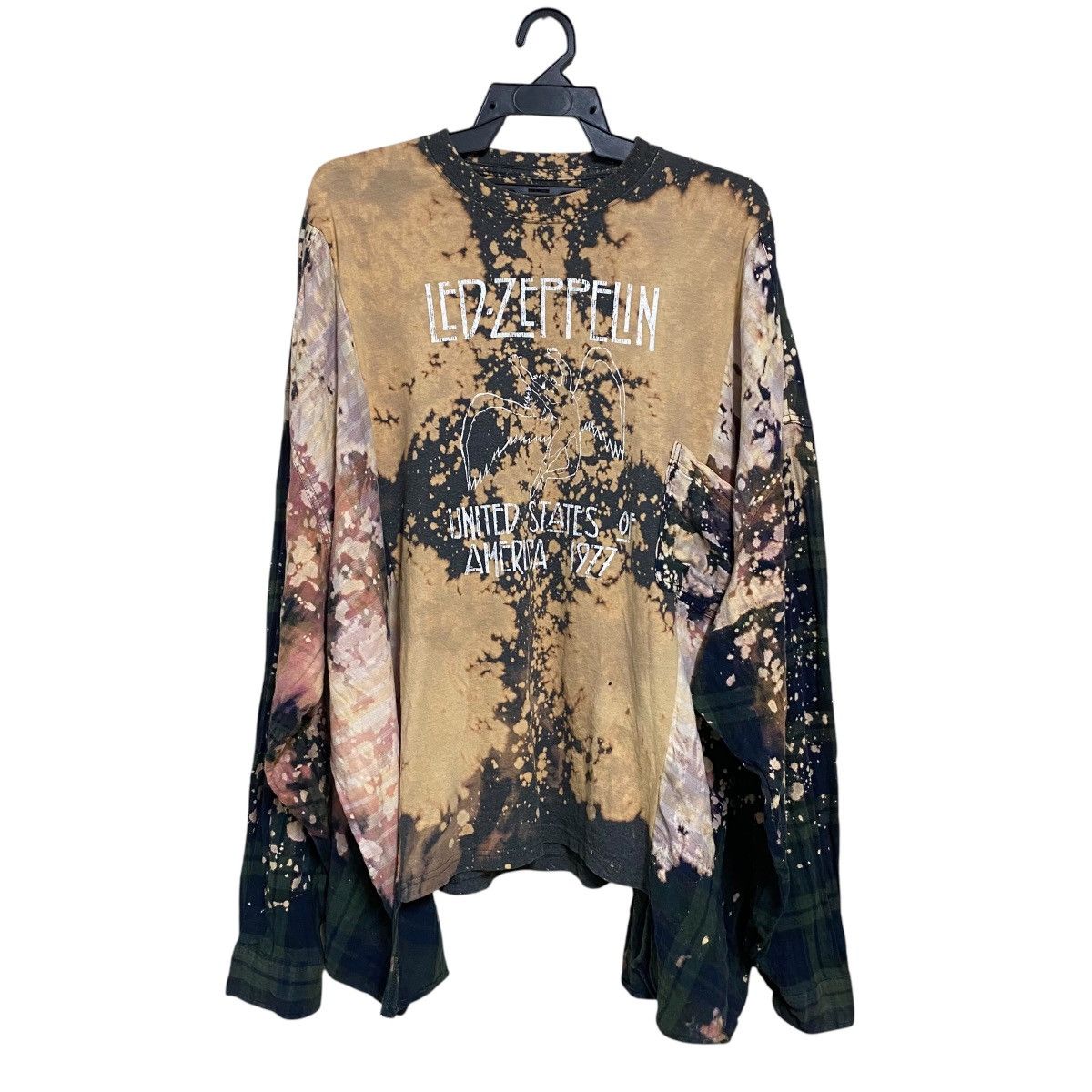 Led Zeppelin Rebuild Shirt Flannel Longsleeve Oversized Balenciaga Style Hoodie, Sweatshirt | PodTeesHub.com
