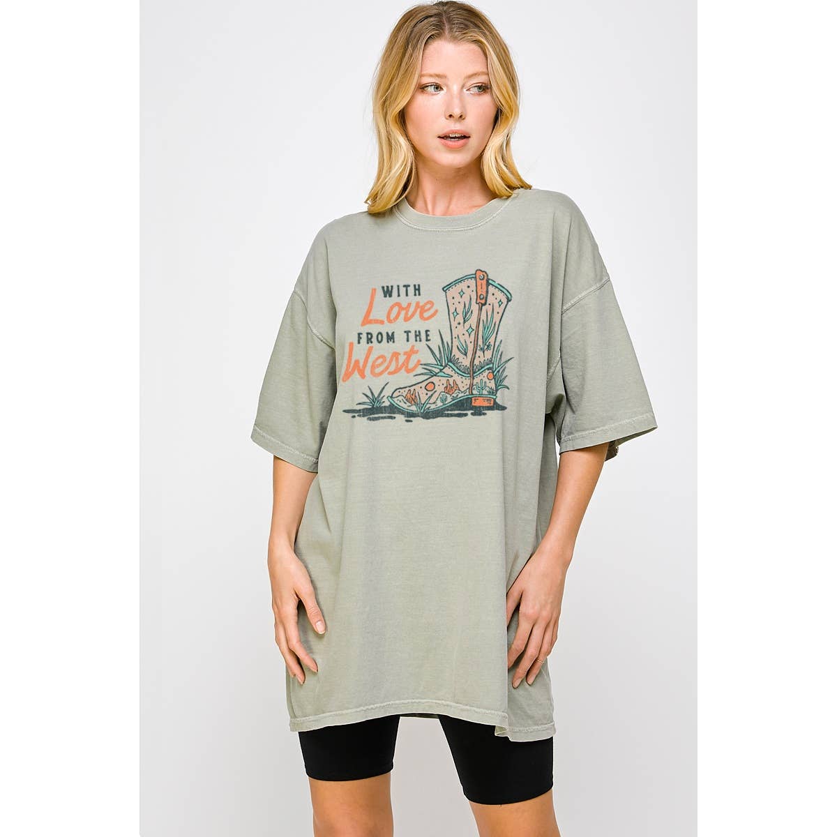 With Love from the West  Graphic Oversized Tee Hoodie, Sweatshirt | PodTeesHub.com