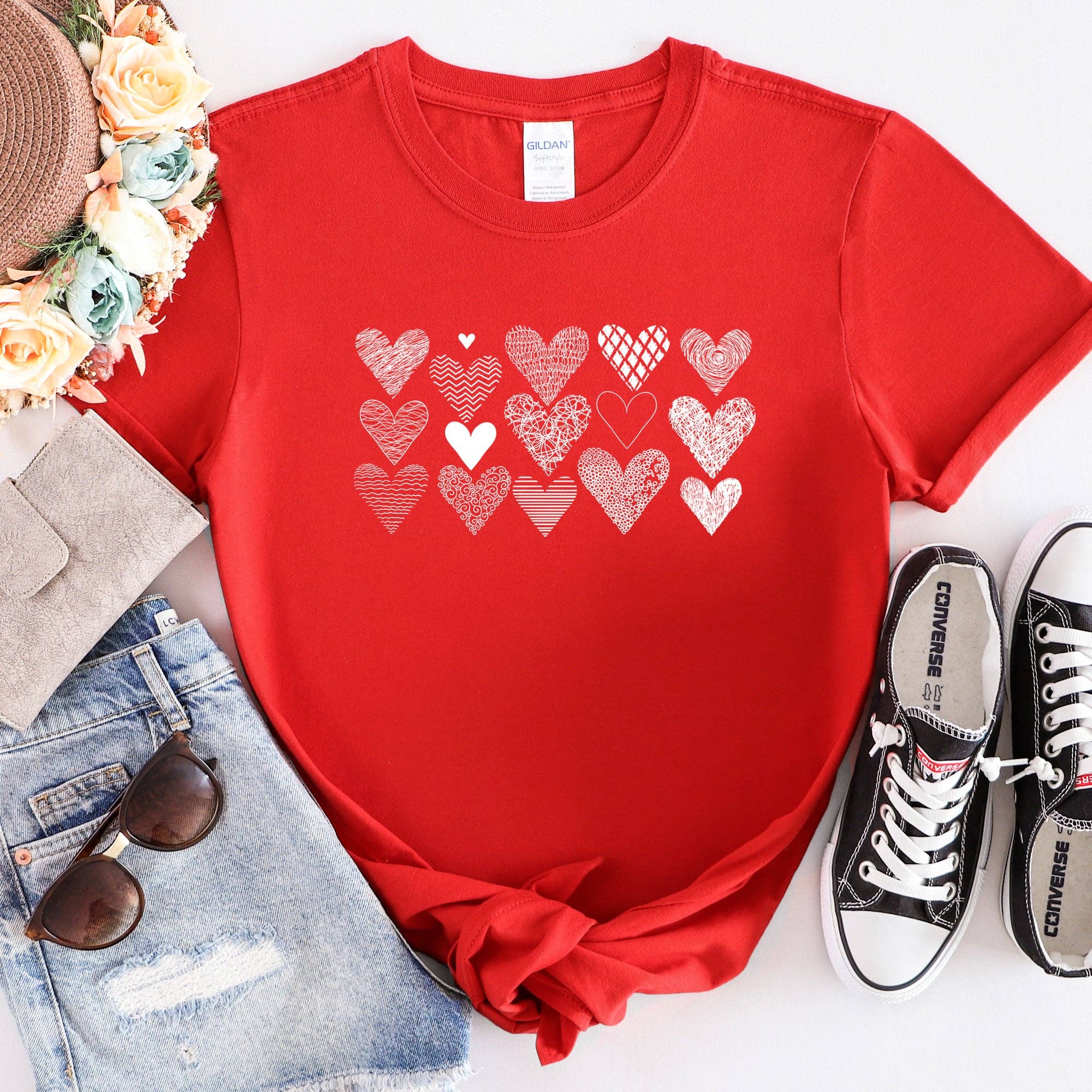 Heart Doodles, Super Soft Tshirt, Valentine's Day Hoodie, Sweatshirt | PodTeesHub.com