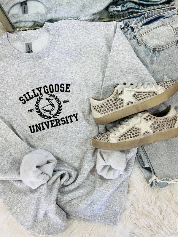 Silly Goose University Embroidered Sweatshirt T-Shirts, Hoodie | PodTeesHub.com