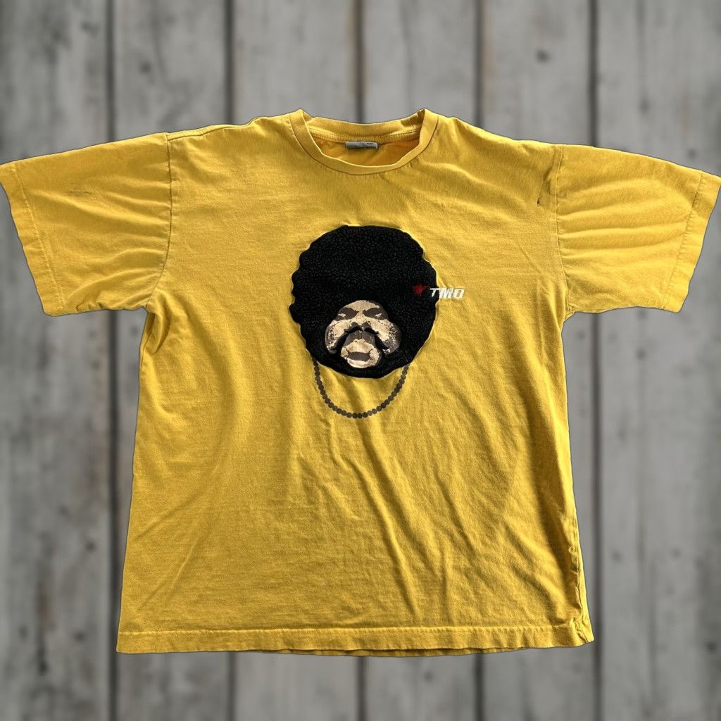Vintage Club Tmo Japan Graphic T Shirt Mens Large Yellow Afro 90s Retro Tee Hoodie, Sweatshirt | PodTeesHub.com
