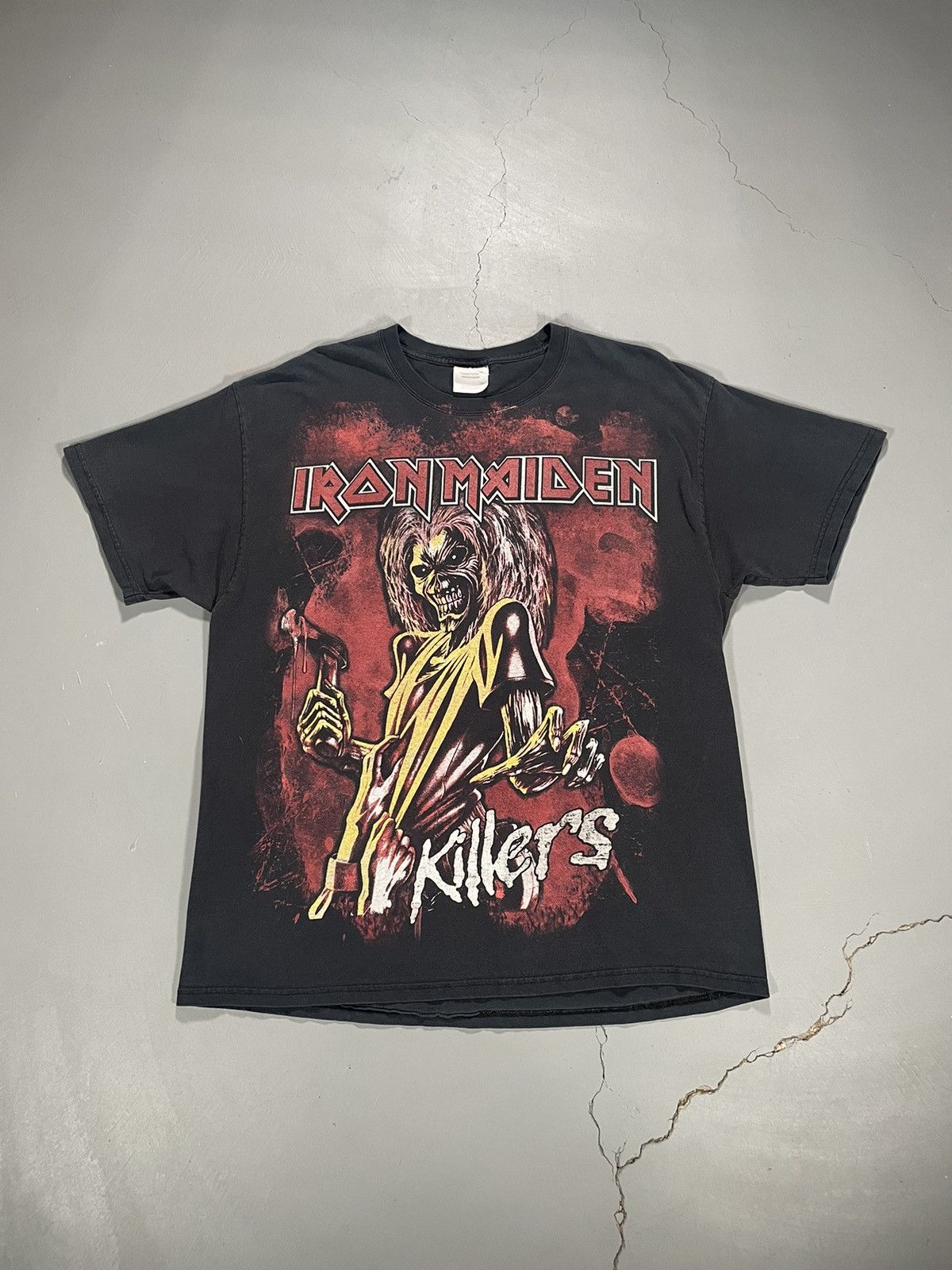 Iron Maiden X Vintage Vintage 2000s Iron Maiden Killers Band Tee Xl Hoodie, Sweatshirt | PodTeesHub.com
