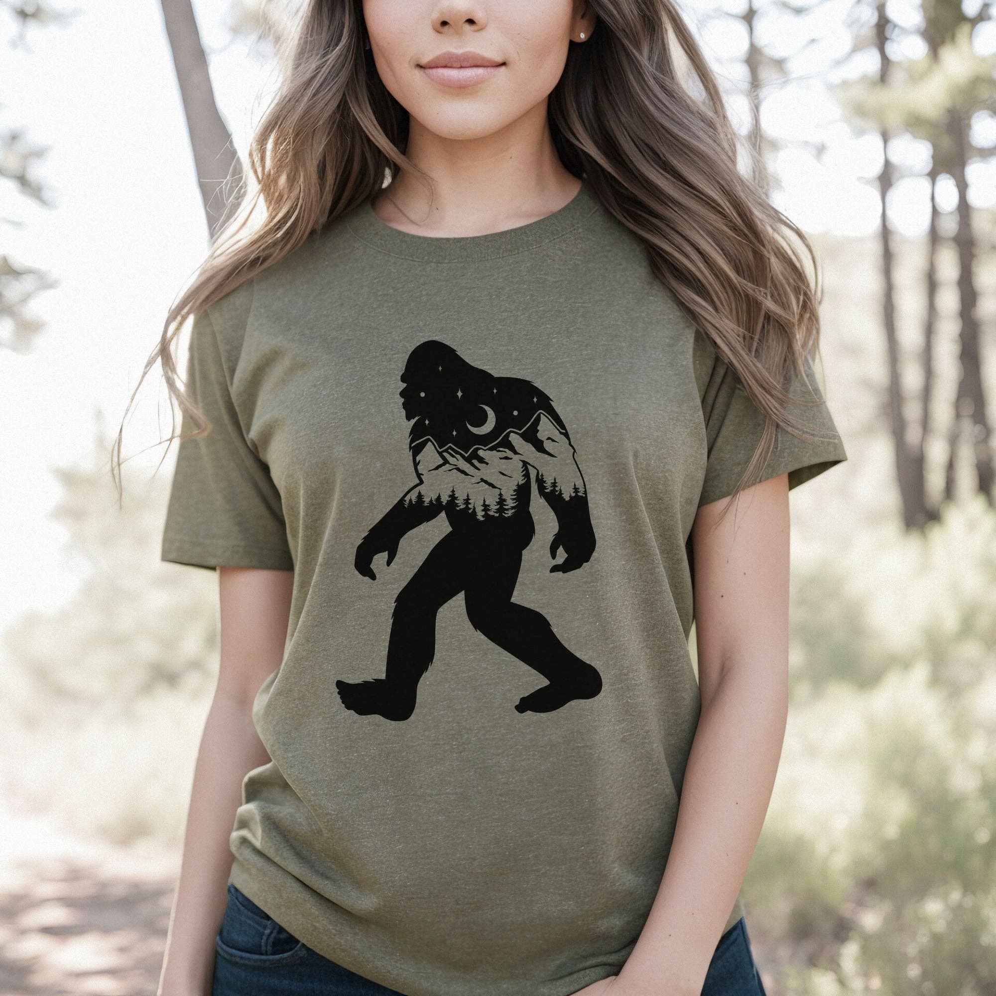 Bigfoot in Nature Shirt For Women *Unisex Fit*180 Hoodie, Sweatshirt | PodTeesHub.com