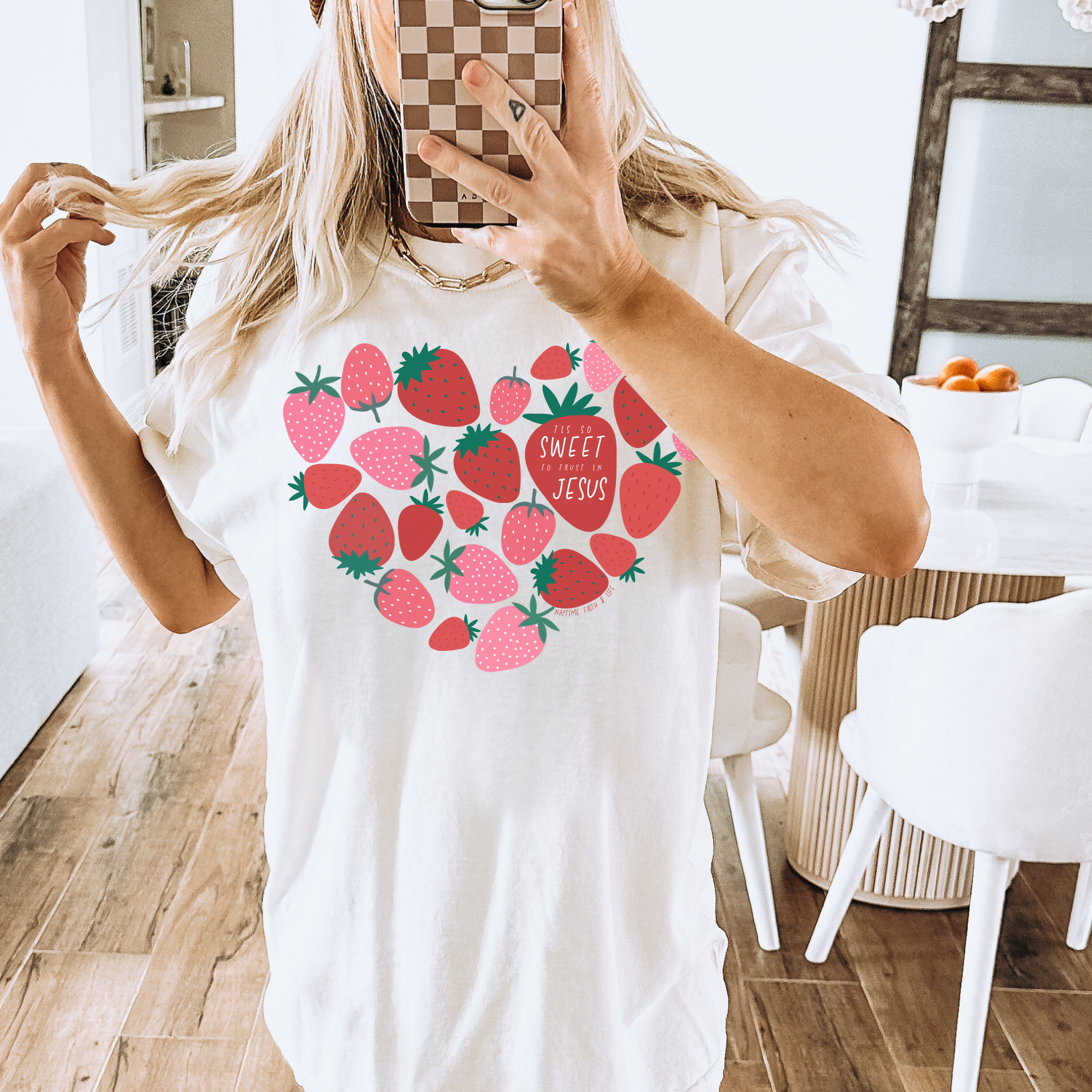 Tis So Sweet To Trust in Jesus Strawberry Christian T-Shirt Hoodie, Sweatshirt | PodTeesHub.com