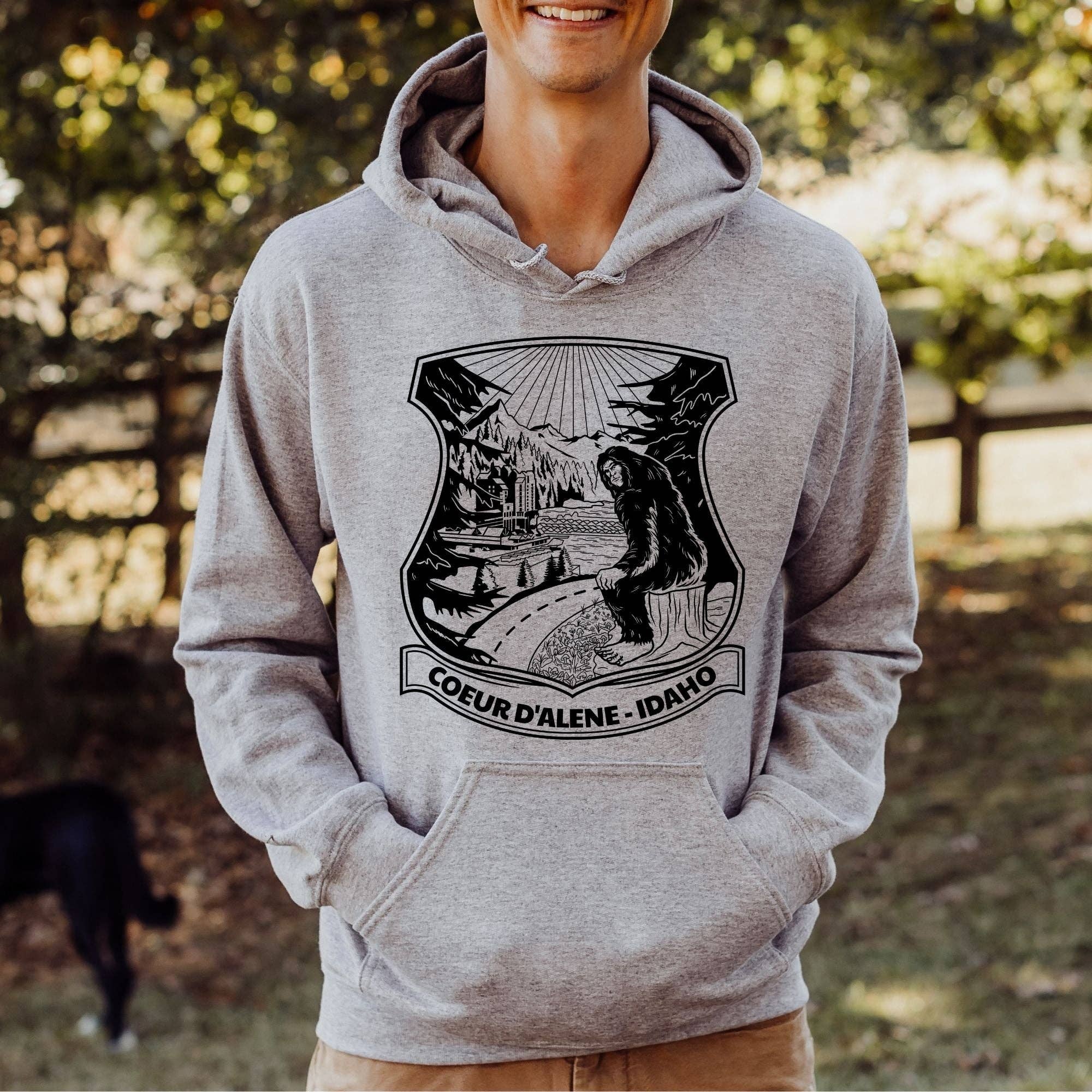Bigfoot Coeur D'alene Idaho Unisex Crewneck Sweatshirt T-Shirts, Hoodie | PodTeesHub.com