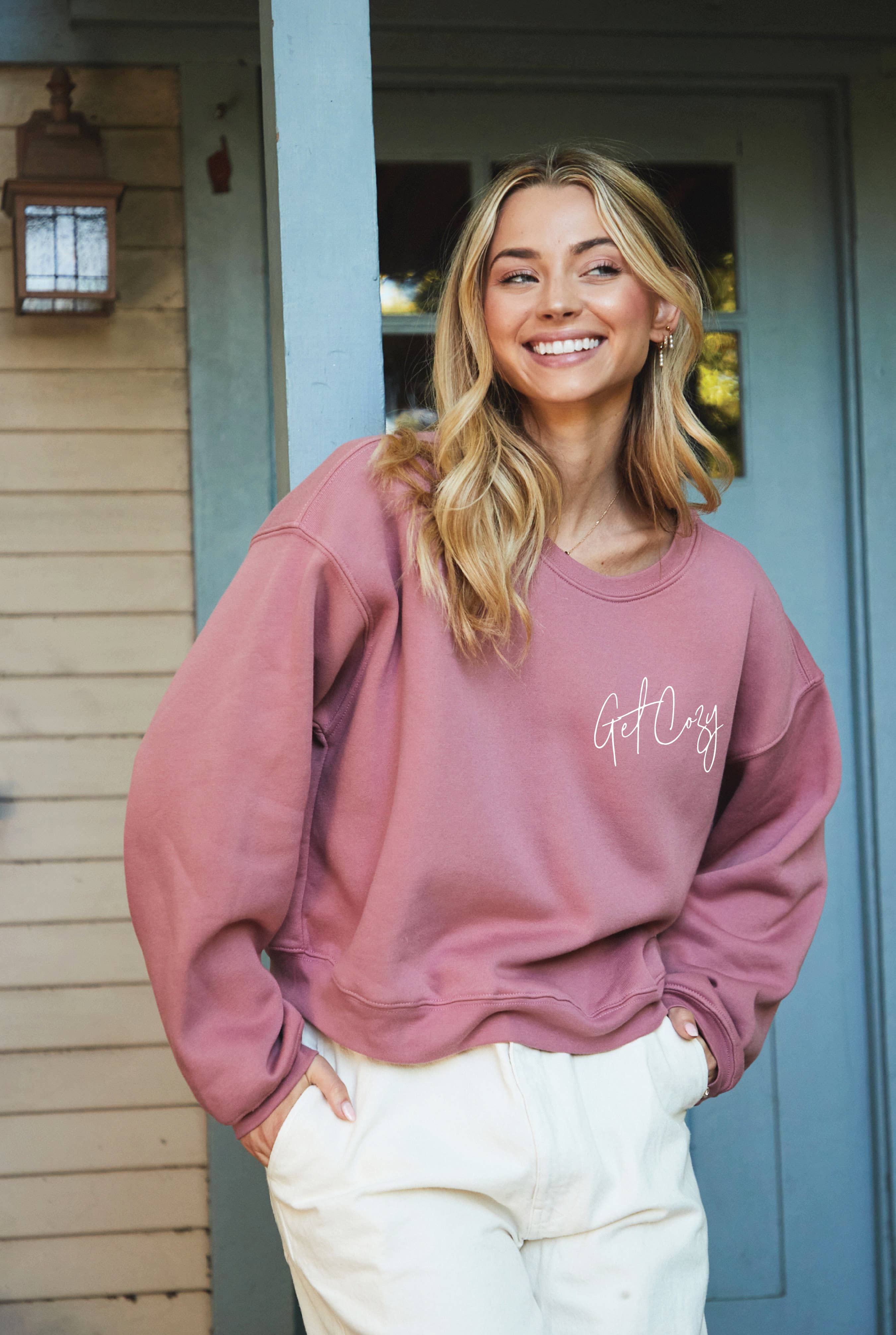 Get Cozy  Mid Graphic Sweatshirt T-Shirts, Hoodie | PodTeesHub.com