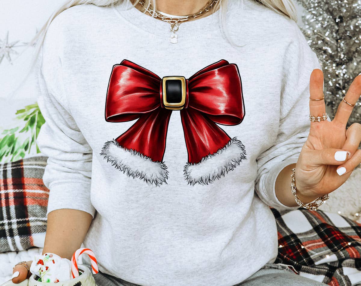 Christmas Coquette Bow - Santa Christmas Sweatshirt T-Shirts, Hoodie | PodTeesHub.com