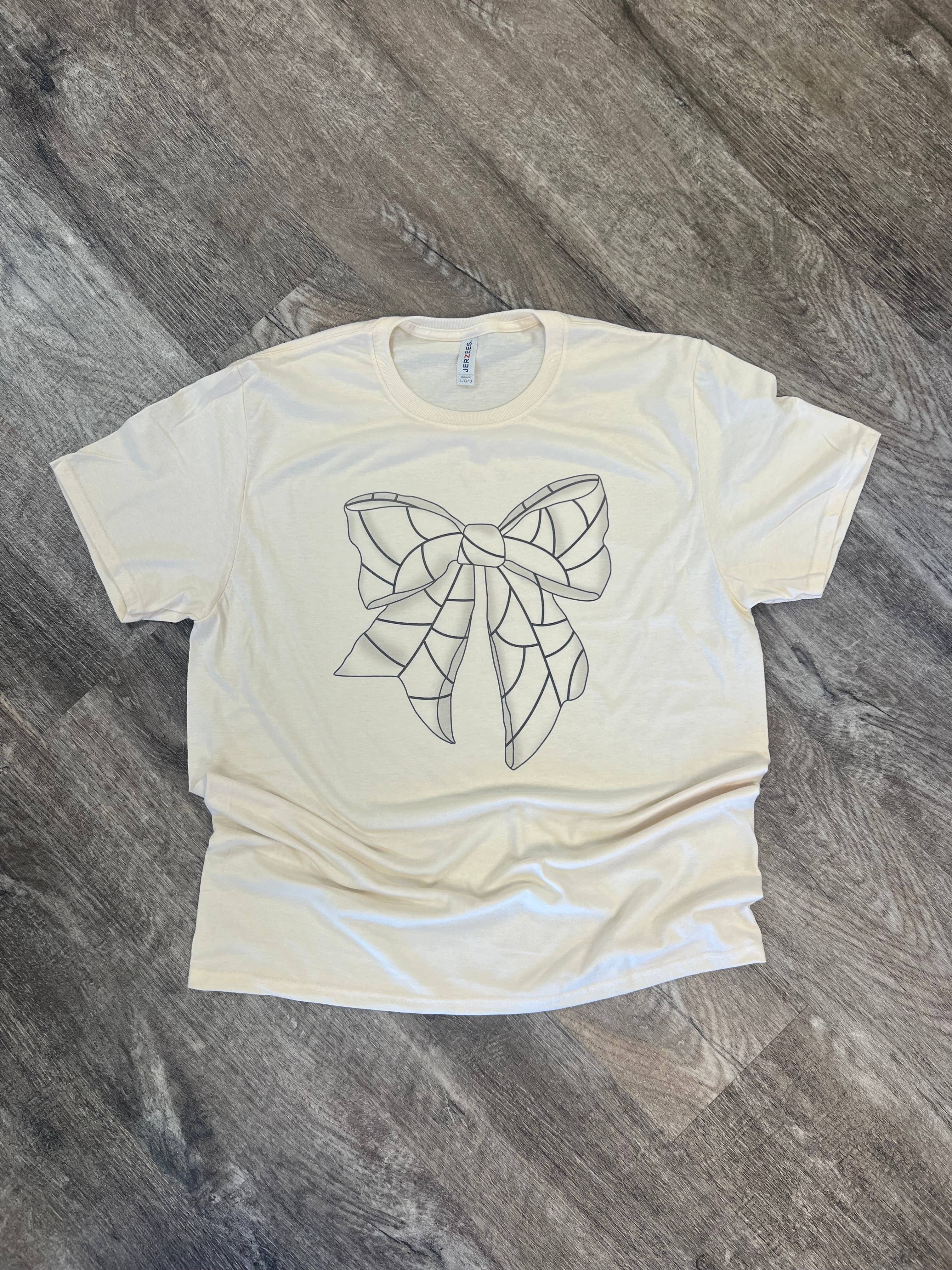 Volleyball Large Bow On Cream Tee Hoodie, Sweatshirt | PodTeesHub.com