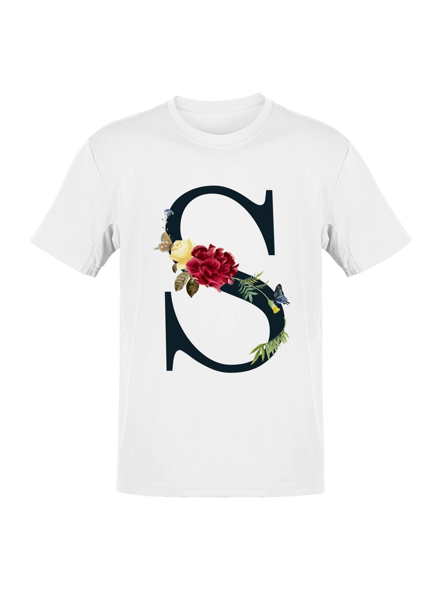 Floral Letter S Design Women's T-Shirt Hoodie, Sweatshirt | PodTeesHub.com