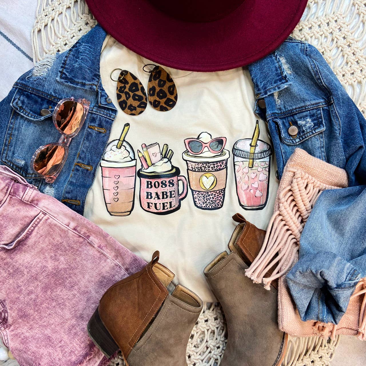 Boss Babe Fuel Lattes Everyday Soft Cream Tee Hoodie, Sweatshirt | PodTeesHub.com