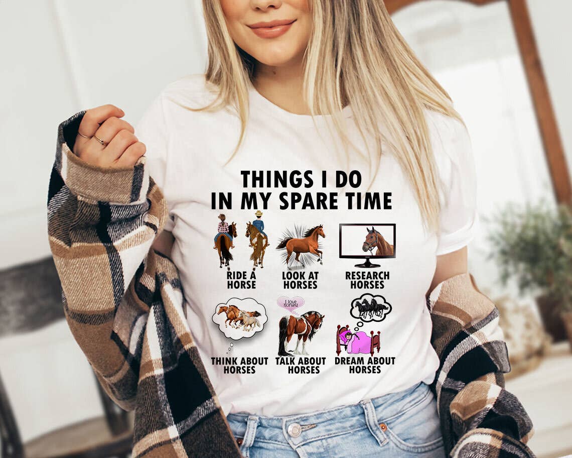 Things I Do in Spare Time - Horse Lover Equestrian T-Shirt Hoodie, Sweatshirt | PodTeesHub.com