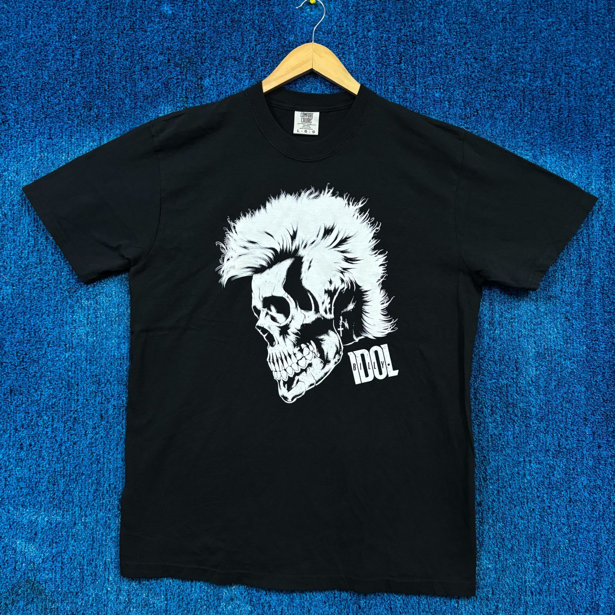 Band Tees Billy Idol Rebel Yell Hairdo Skull New Wave Rockstar Tee L Hoodie, Sweatshirt | PodTeesHub.com