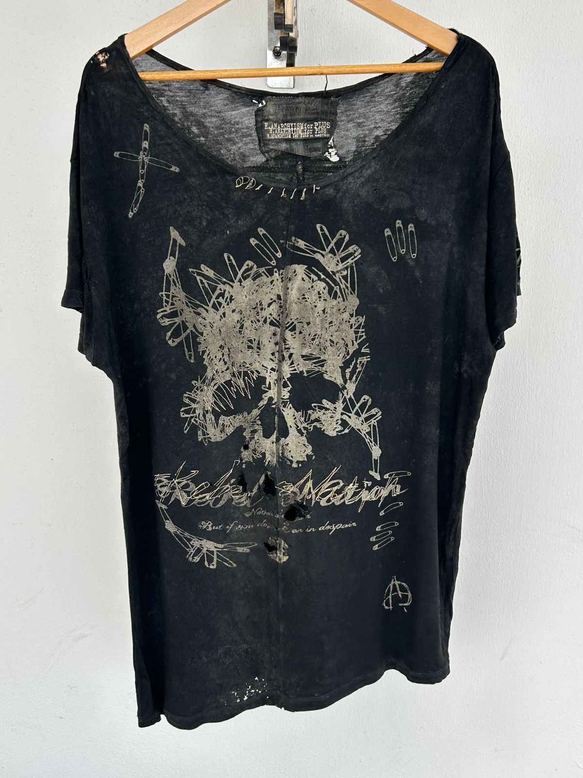 Japanese Brand H Anarchyism Plus H Naoto Vintage Punk Tee Black Hoodie, Sweatshirt | PodTeesHub.com