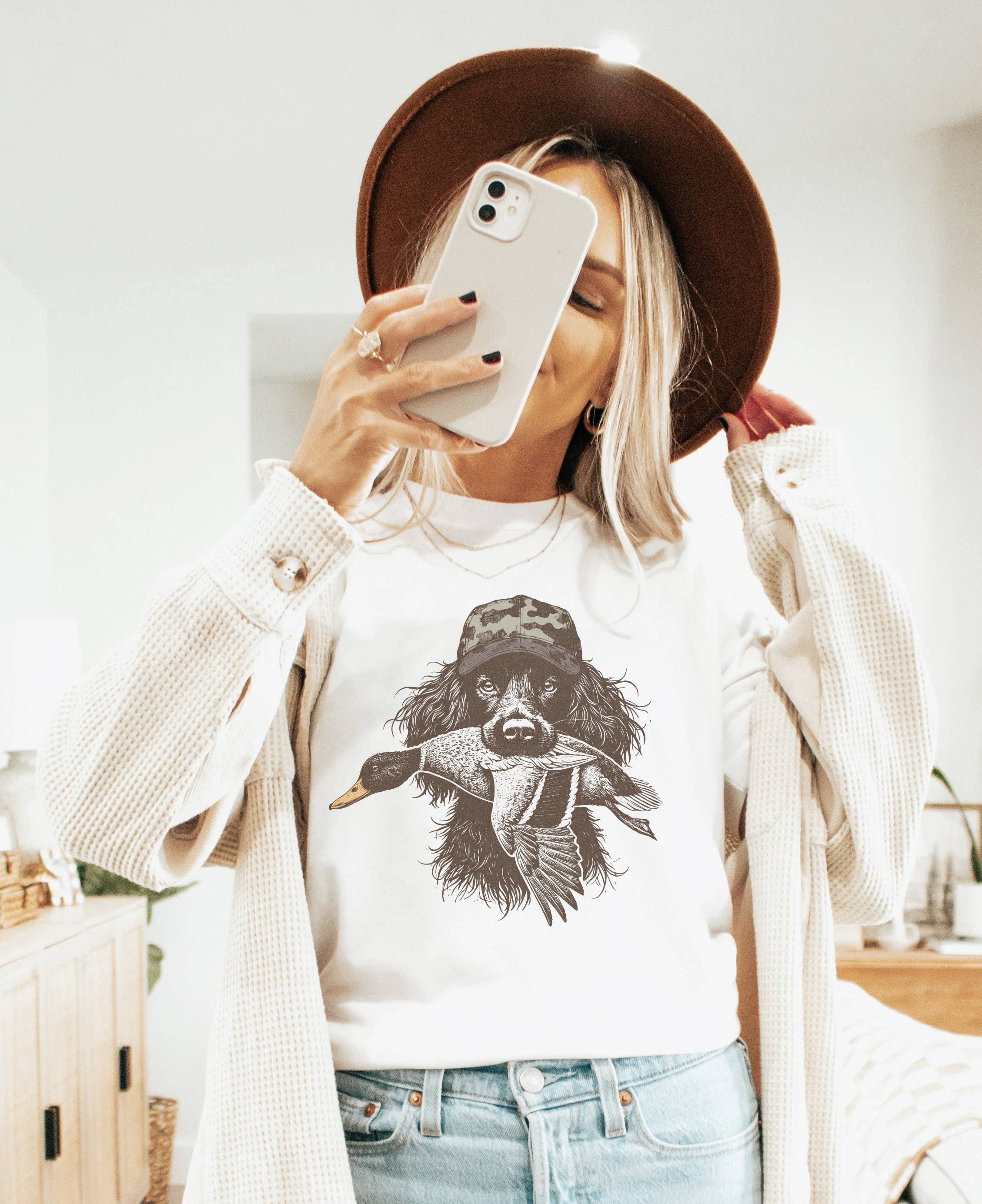 Spaniel Duck Graphic Tee Duck Shirt Hoodie, Sweatshirt | PodTeesHub.com