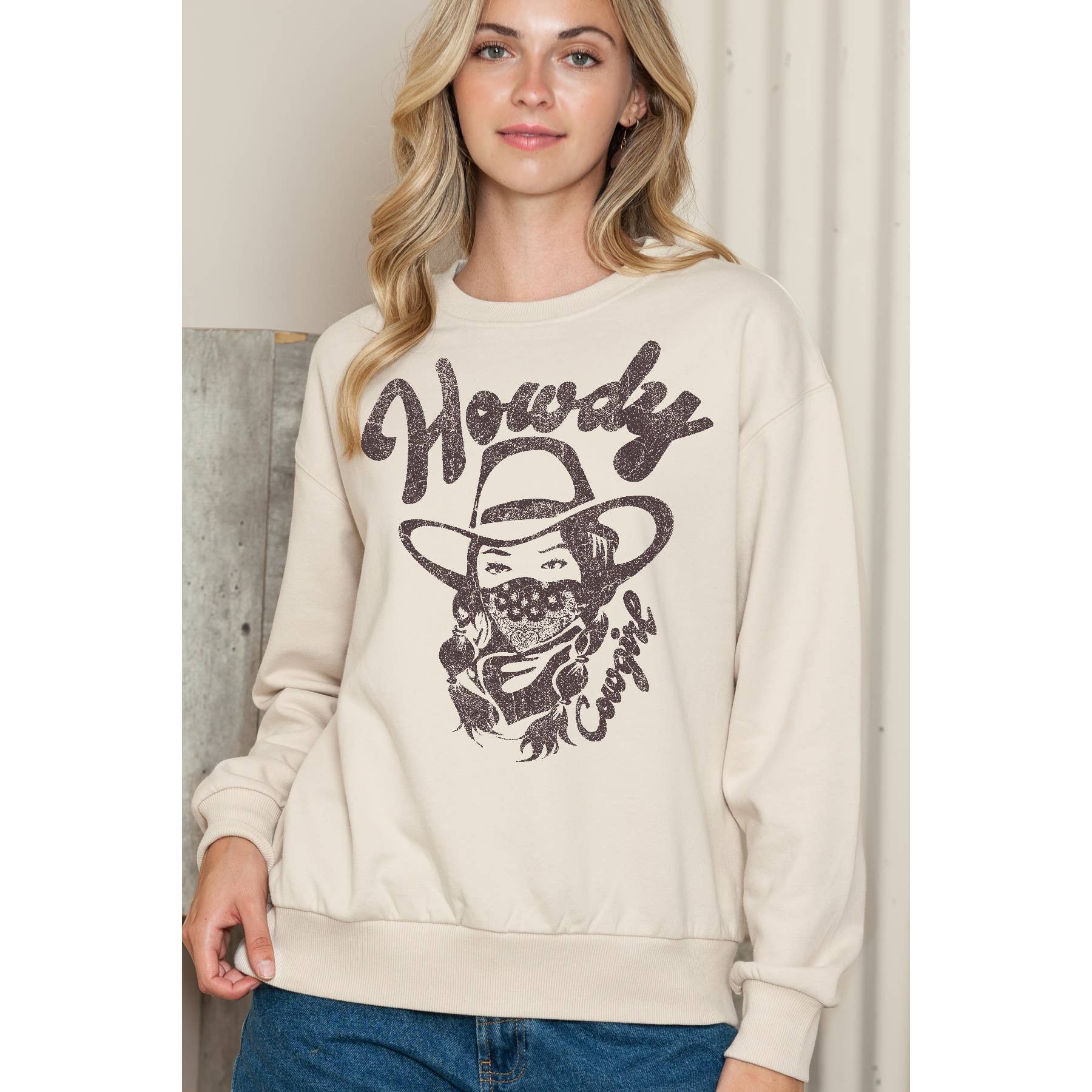 Howdy Cowgirl - Crewneck Sweatshirt T-Shirts, Hoodie | PodTeesHub.com