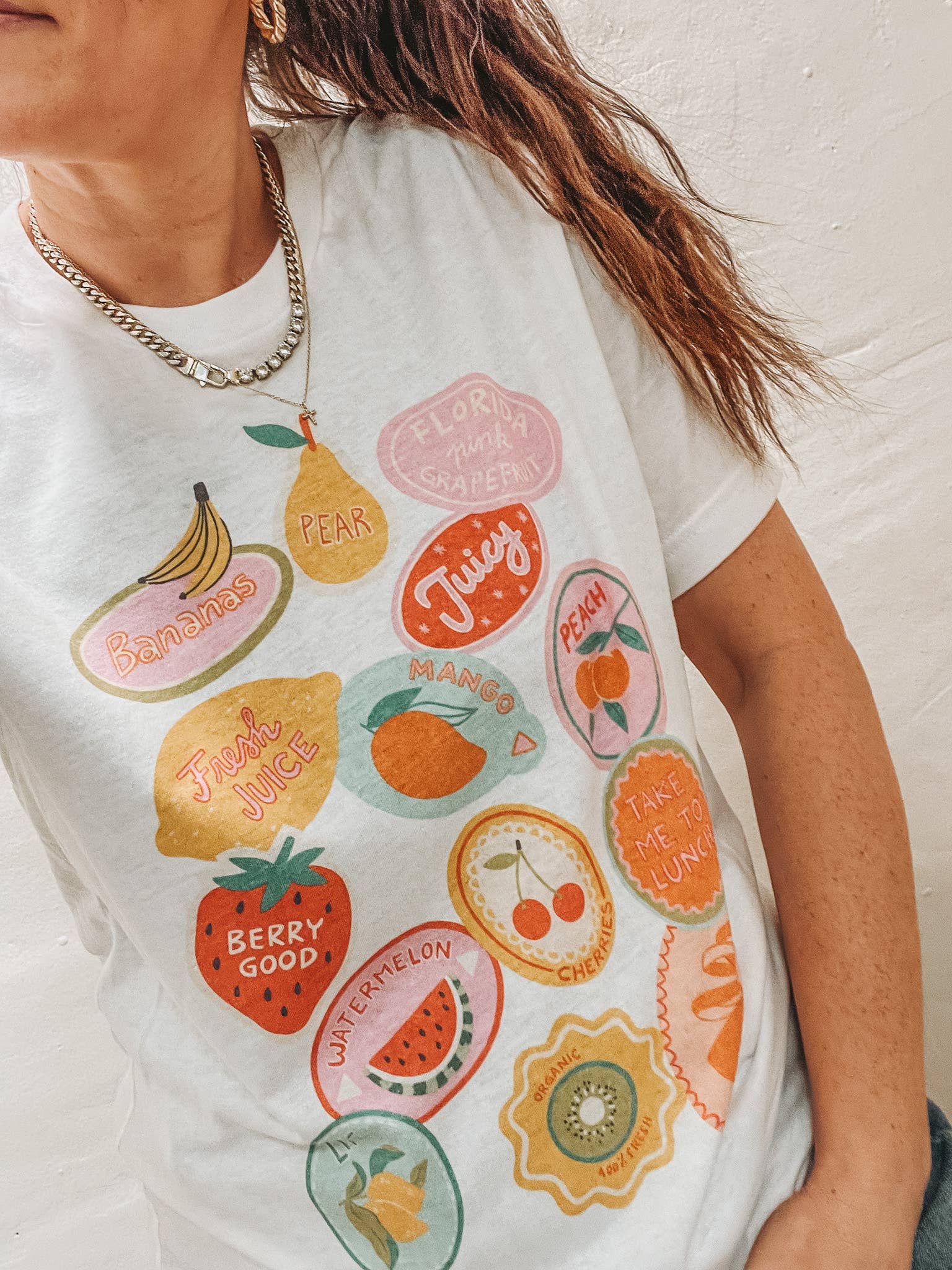 Fruit Stickers Graphic Tee | Summer Tee Hoodie, Sweatshirt | PodTeesHub.com
