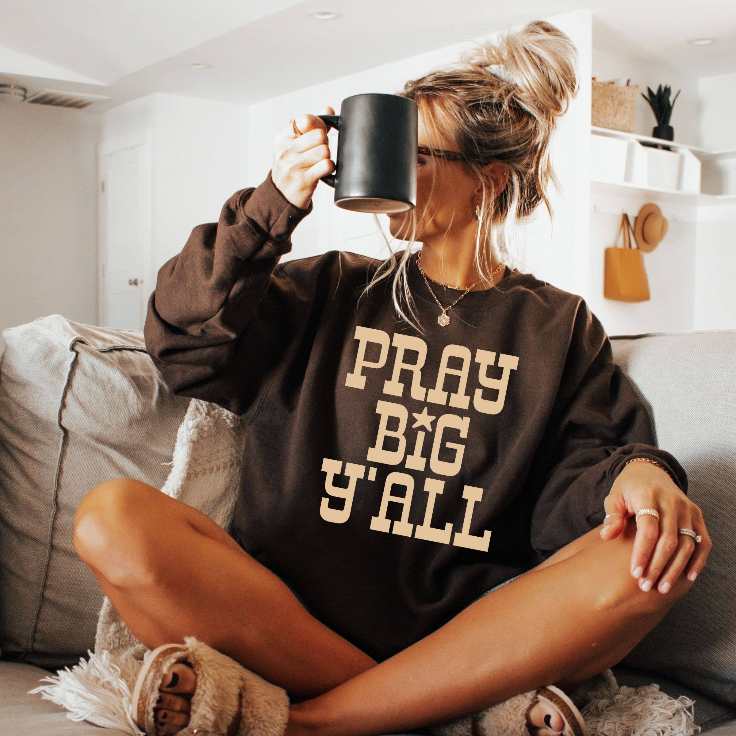 Pray Big Ya'll Sweatshirt - Spring Western Apparel T-Shirts, Hoodie | PodTeesHub.com