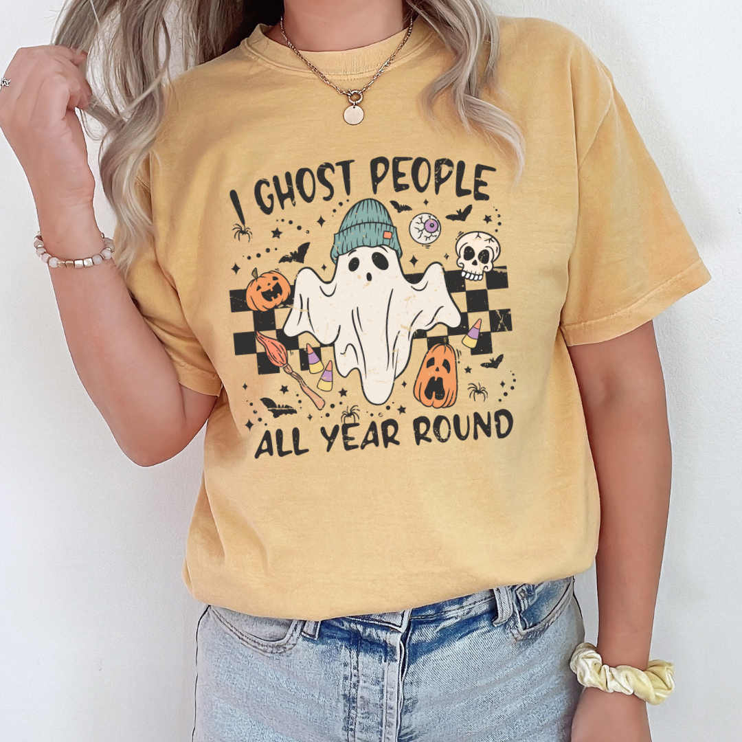I Ghost People All Year Round Halloween Fall Graphic Tee Hoodie, Sweatshirt | PodTeesHub.com