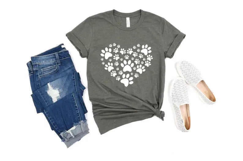 Paw Love T-Shirt Hoodie, Sweatshirt | PodTeesHub.com