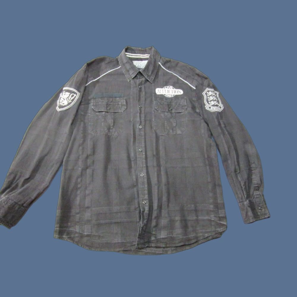 Affliction Shirt Mens 2xl Black Buckle Y2k Embroidered Heavy Long Sleeve Shirt Hoodie, Sweatshirt | PodTeesHub.com