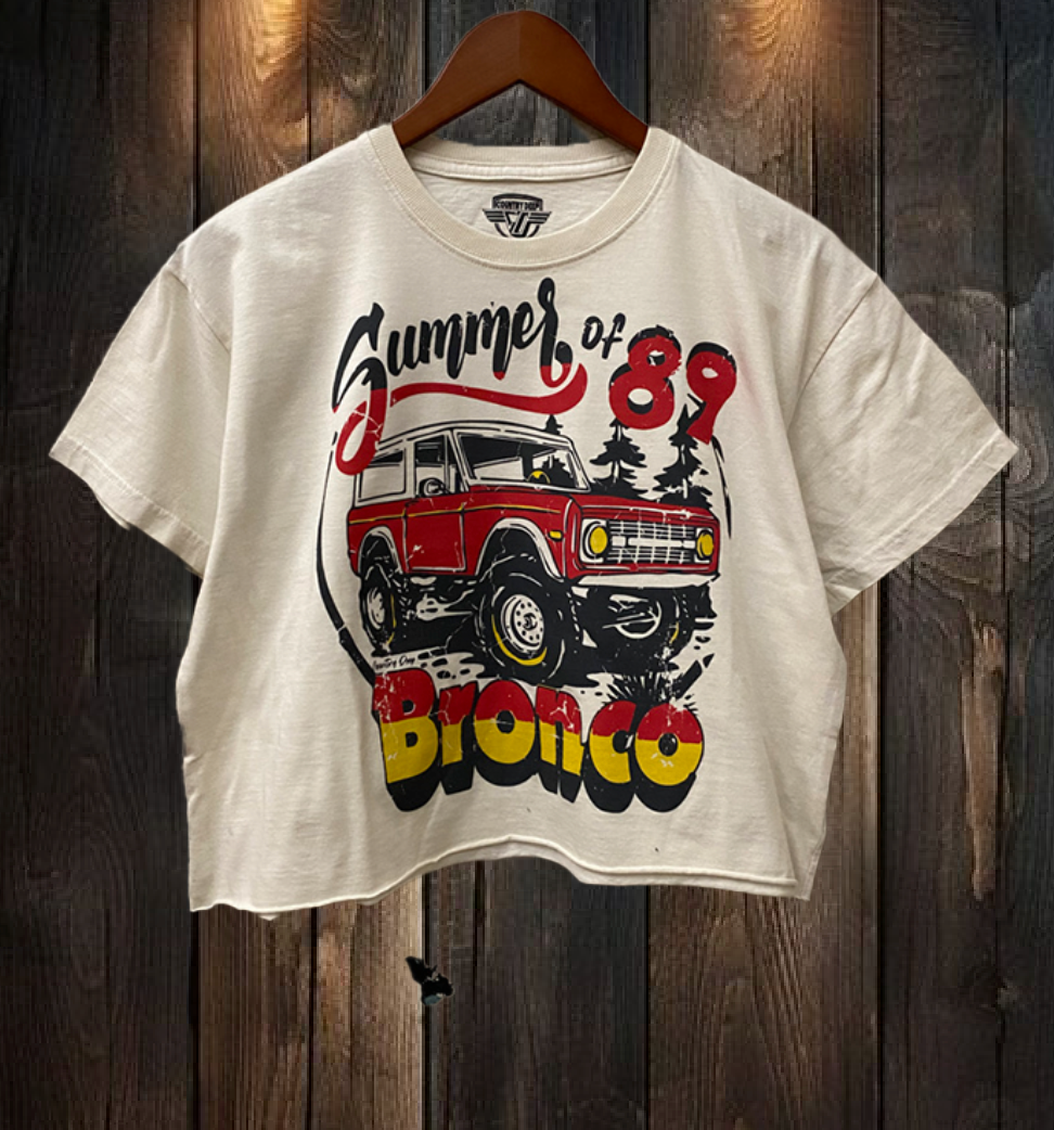 Bronco Summer of 1989 Vintage Relaxed Crop T-Shirt Hoodie, Sweatshirt | PodTeesHub.com