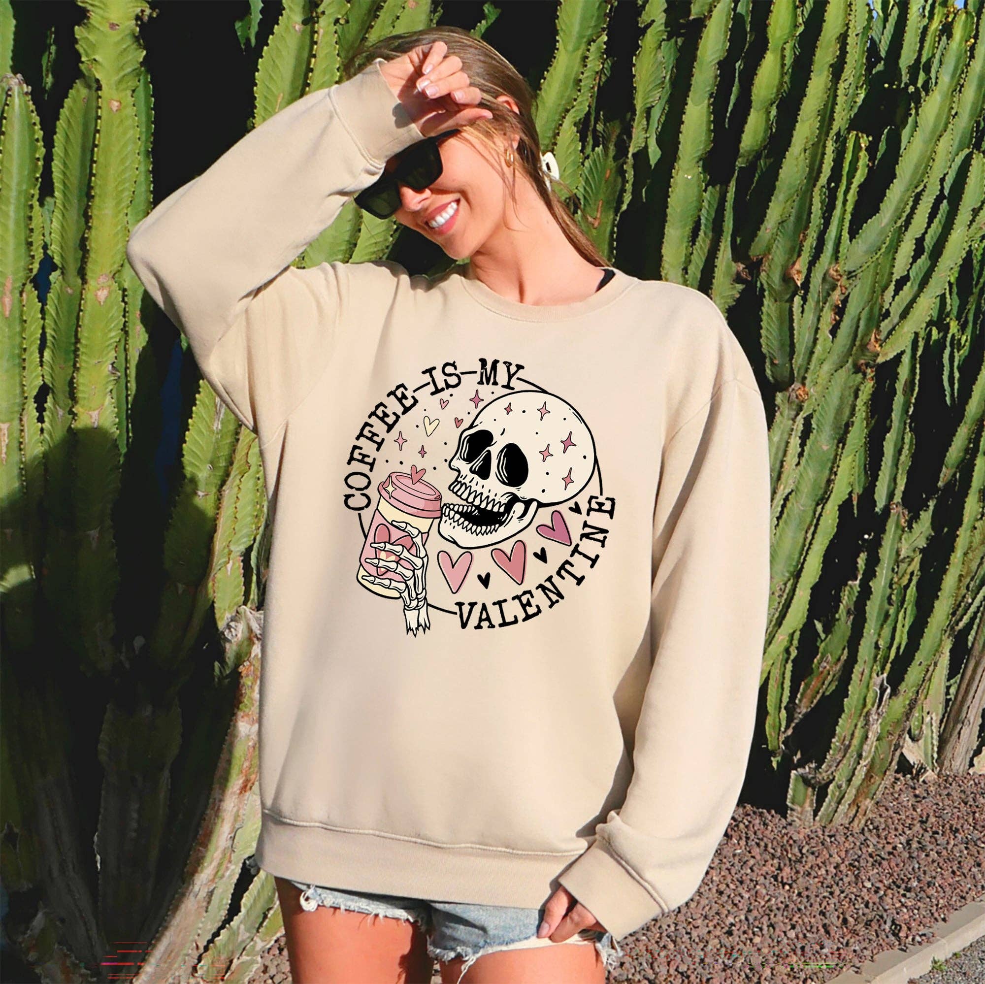 Coffee Is My Valentine, Skeleton, Caffeine, Sweatshirt, Vale T-Shirts, Hoodie | PodTeesHub.com