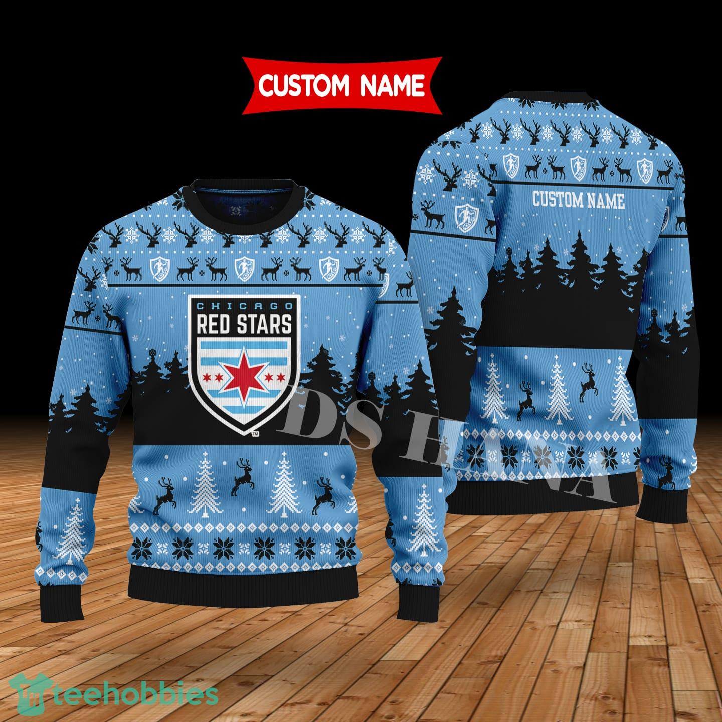 Chicago Red Stars Custom Name Merry Xmas Sweater For Soccer Sport Team’s Fans Sweater