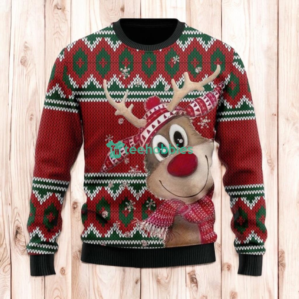 Christmas Reindeer Knitted Ugly Sweaters, Merry Christmas Ugly Sweaters