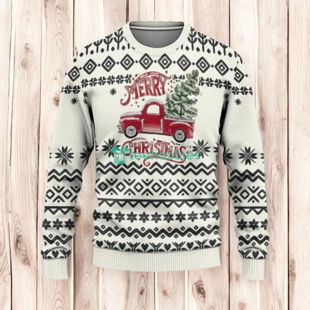 Christmas Tree On Car Ugly Sweaters, Merry Christmas Ugly Sweaters
