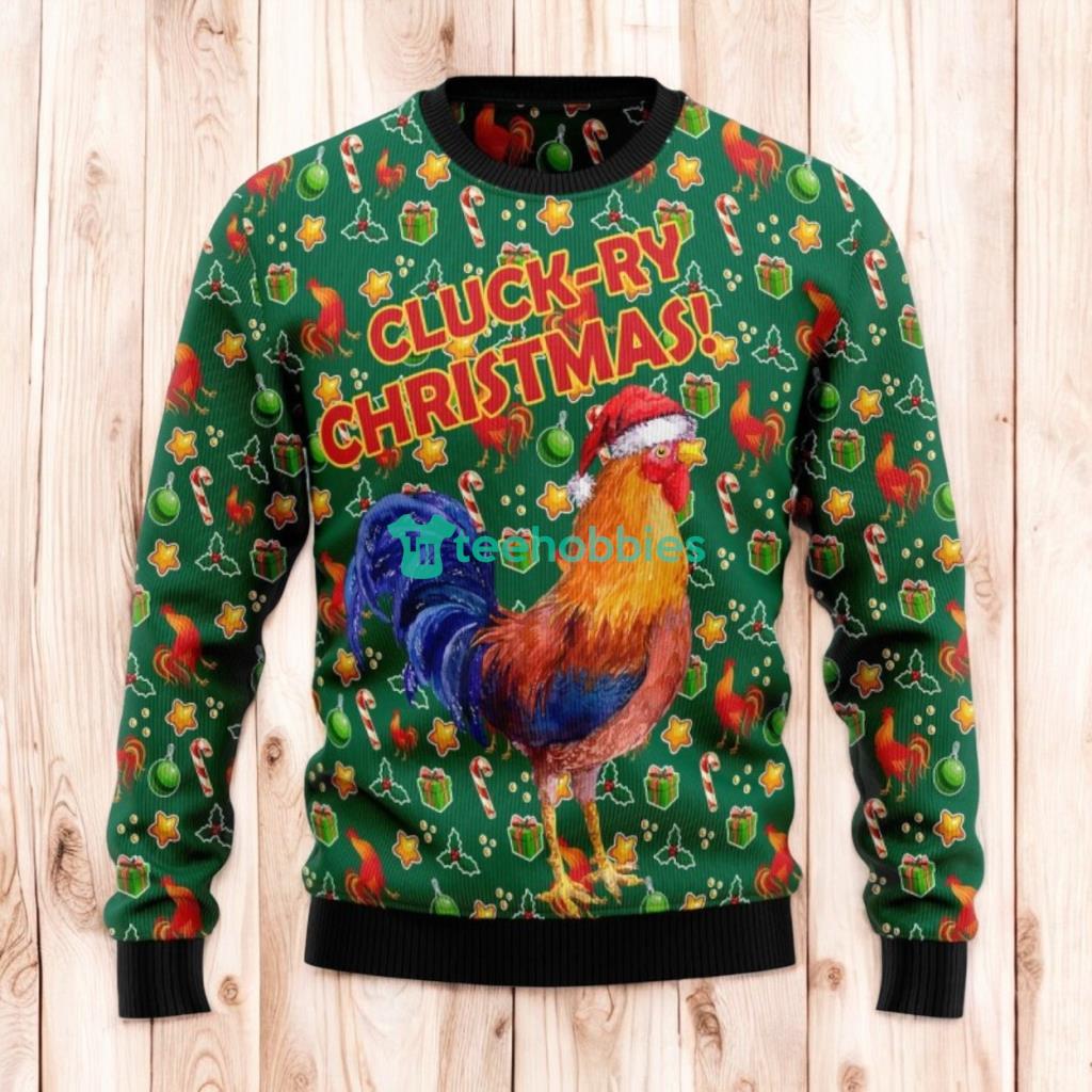 Christmas Ugly Sweater Cluck-ry Chicken Funny Unisex Sweater Gift
