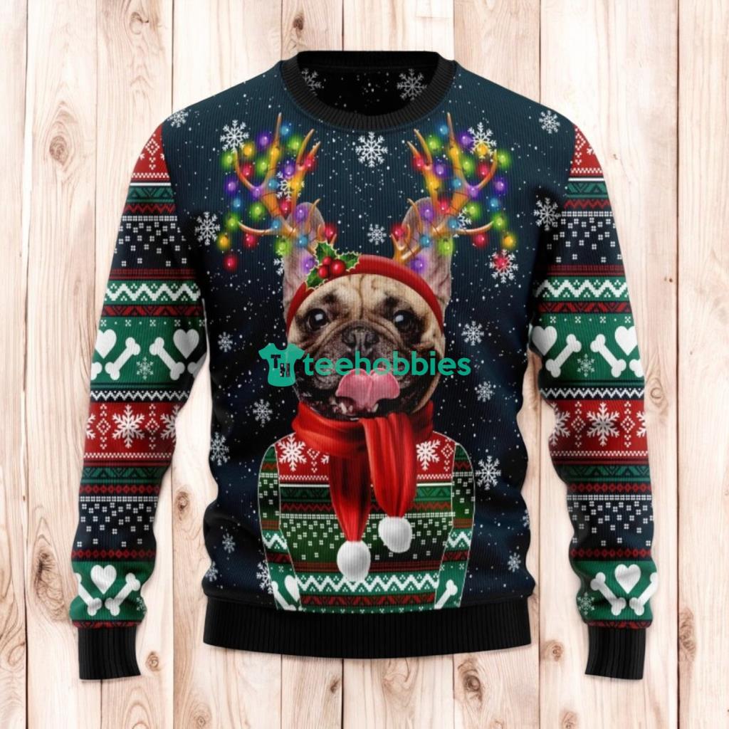 Christmas Ugly Sweater Cool French Bulldog Funny Unisex Sweater Gift