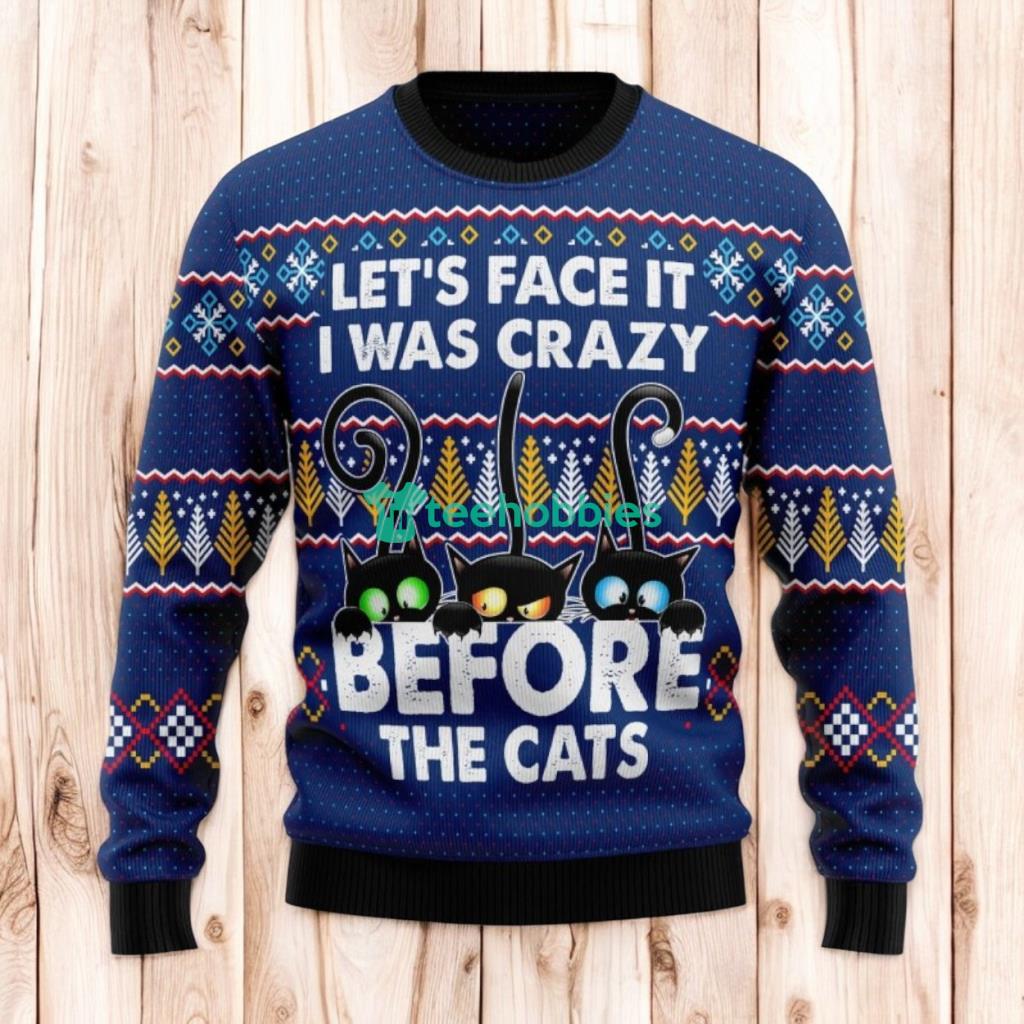 Christmas Ugly Sweater Crazy Cat Funny Unisex Sweater Gift