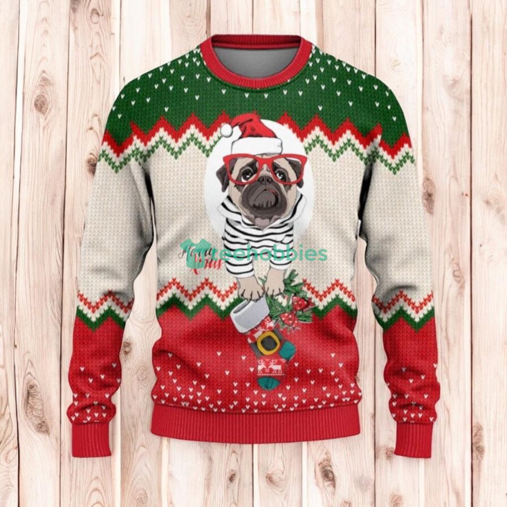 Christmas Ugly Sweater Cute Christmas Pug Dog Ugly Sweaters, Merry Christmas Ugly Sweaters